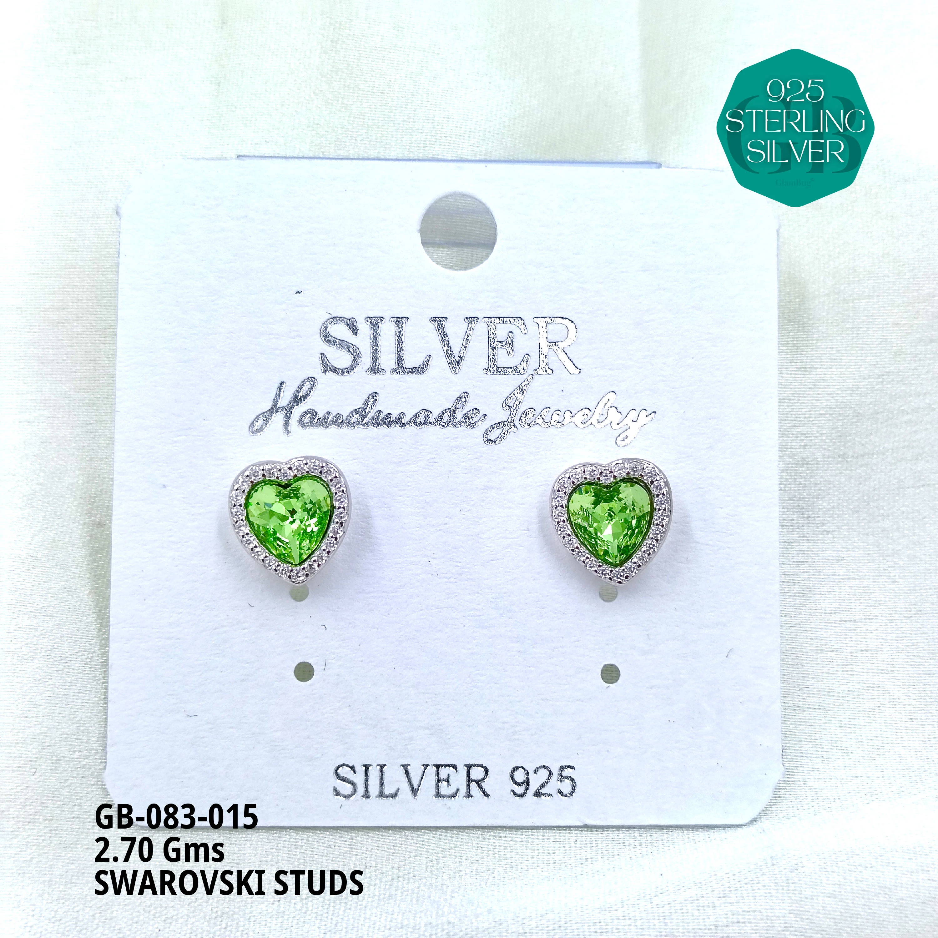 SWAROVSKI STUDS - Premium 925 Silver Jewellery - SKU: GB-083-015 - Hyderabad Silver Importers