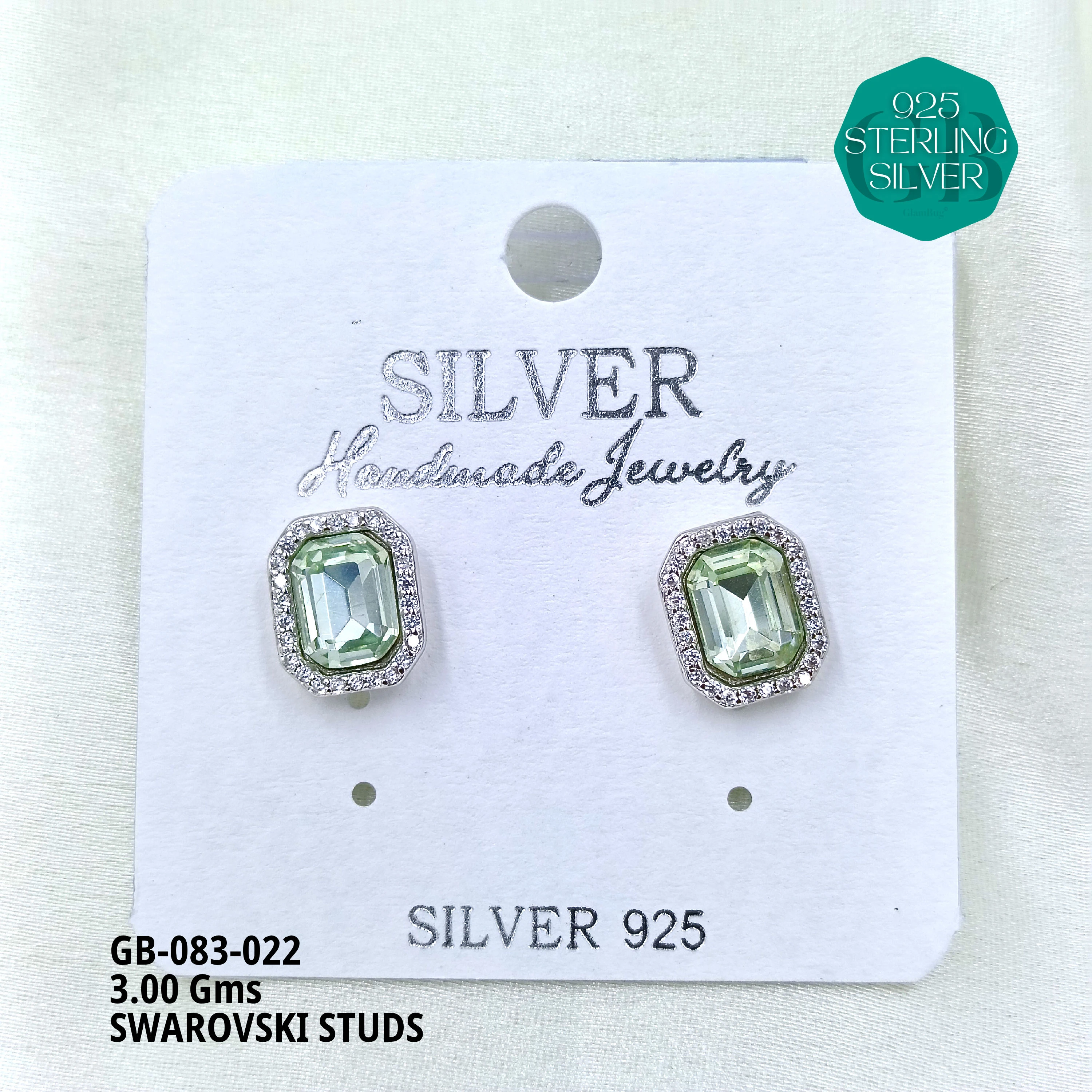 SWAROVSKI STUDS - Premium 925 Silver Jewellery - SKU: GB-083-022 - Hyderabad Silver Importers