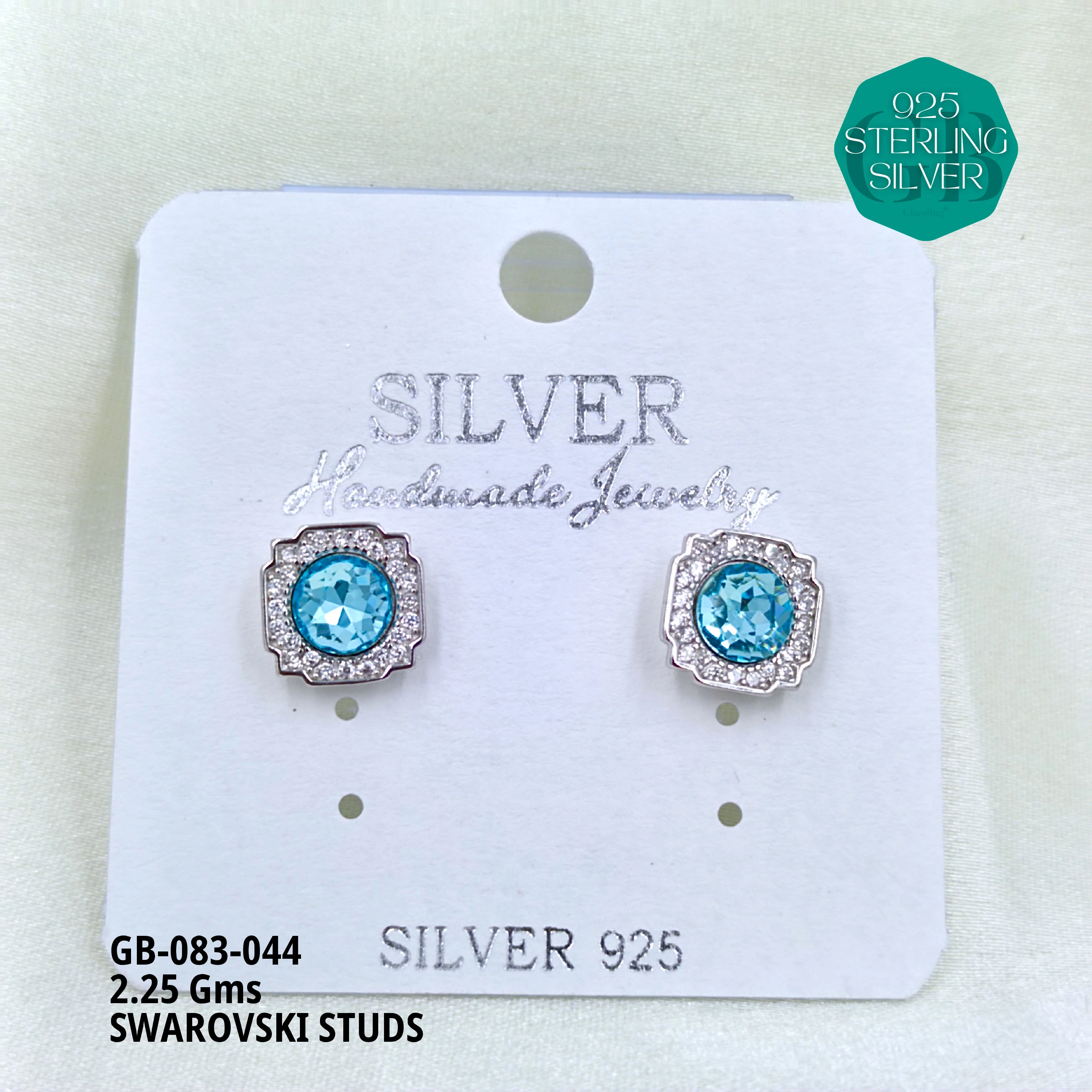 SWAROVSKI STUDS - Premium 925 Silver Jewellery - SKU: GB-083-044 - Hyderabad Silver Importers