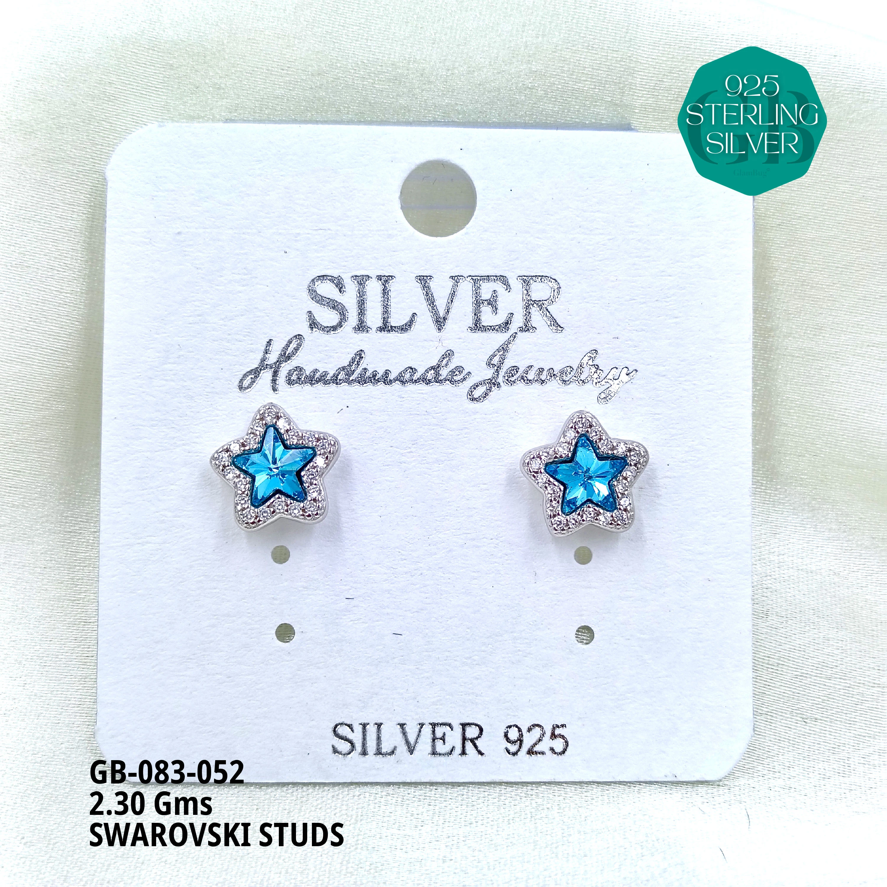 SWAROVSKI STUDS - Premium 925 Silver Jewellery - SKU: GB-083-052 - Hyderabad Silver Importers