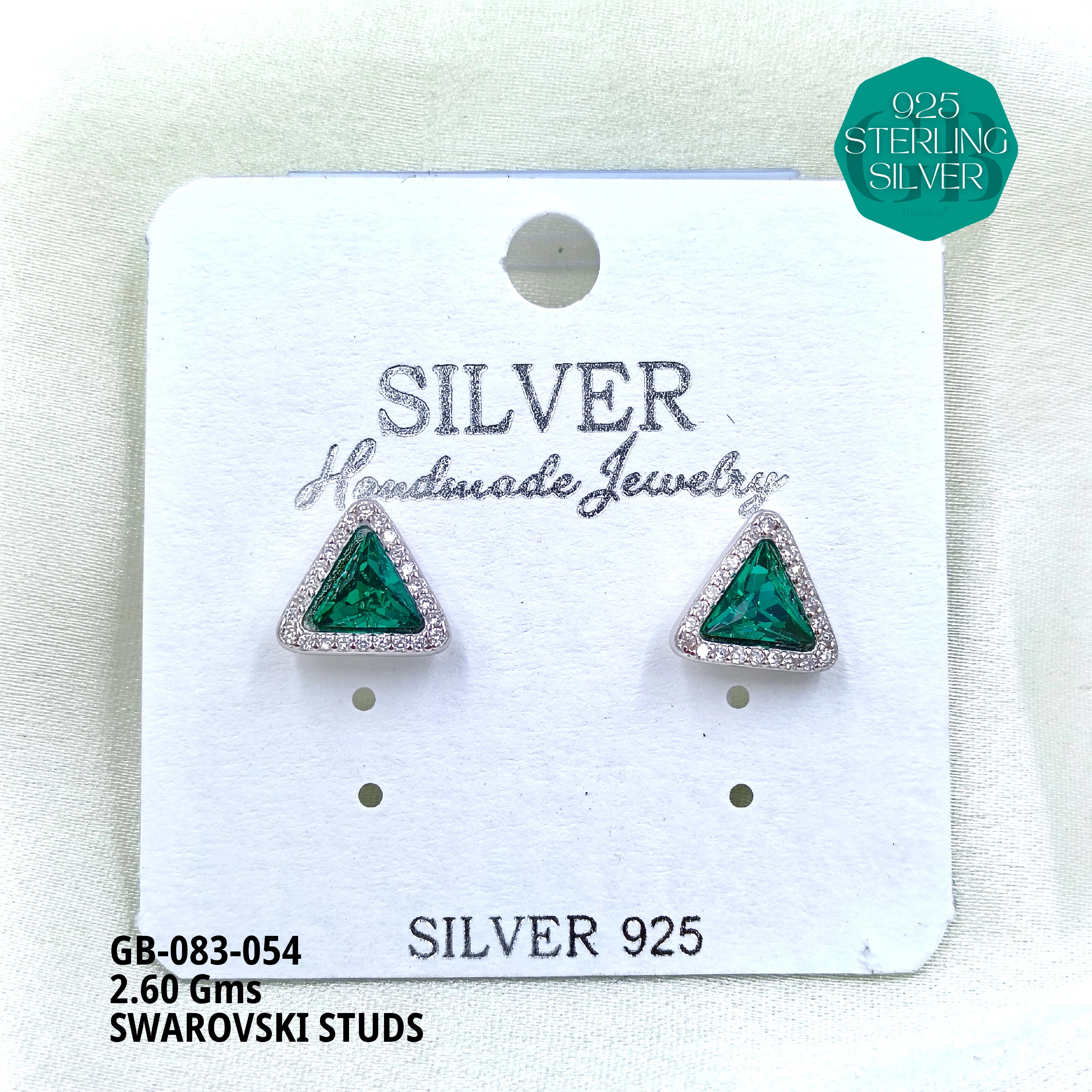 SWAROVSKI STUDS - Premium 925 Silver Jewellery - SKU: GB-083-054 - Hyderabad Silver Importers
