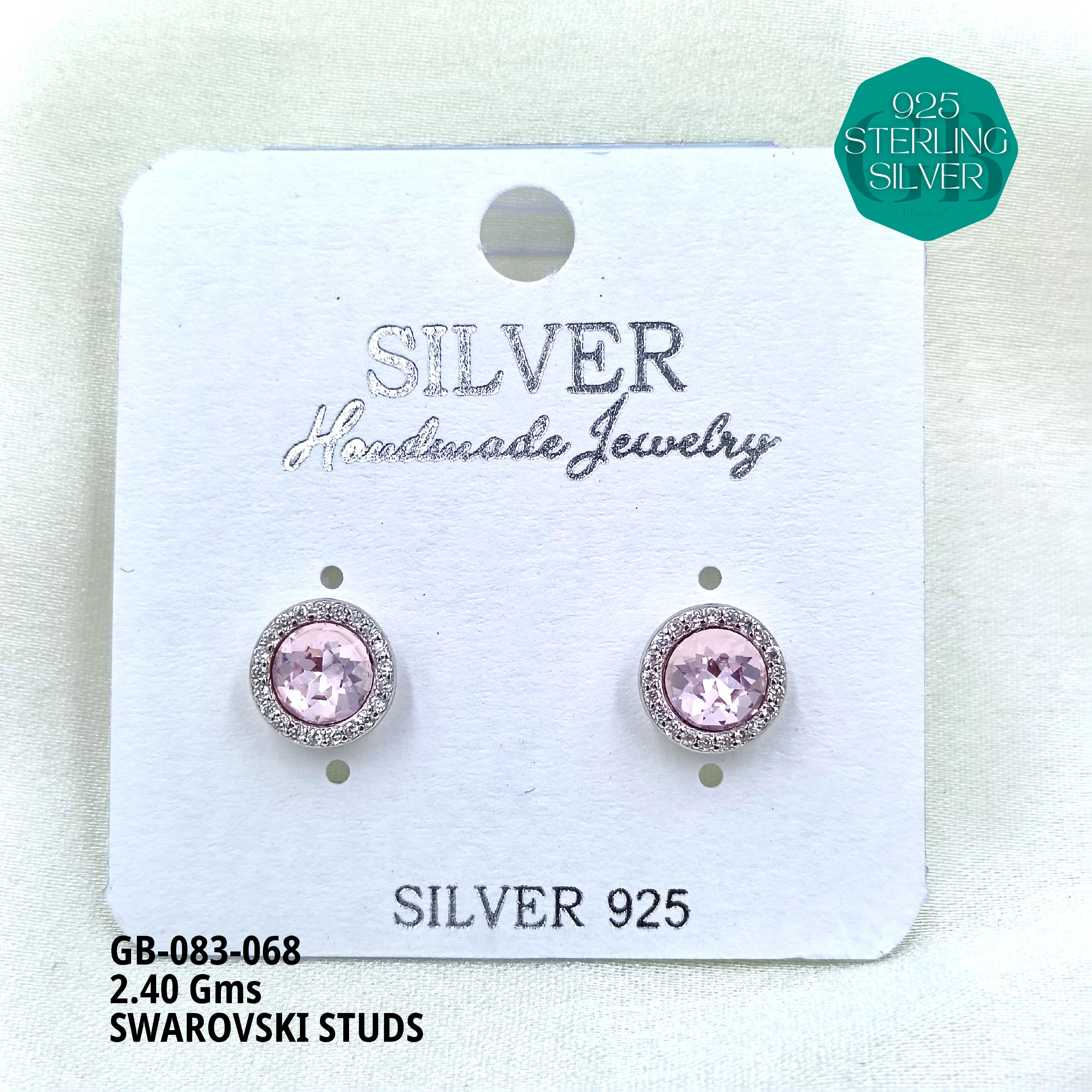 SWAROVSKI STUDS - Premium 925 Silver Jewellery - SKU: GB-083-068 - Hyderabad Silver Importers