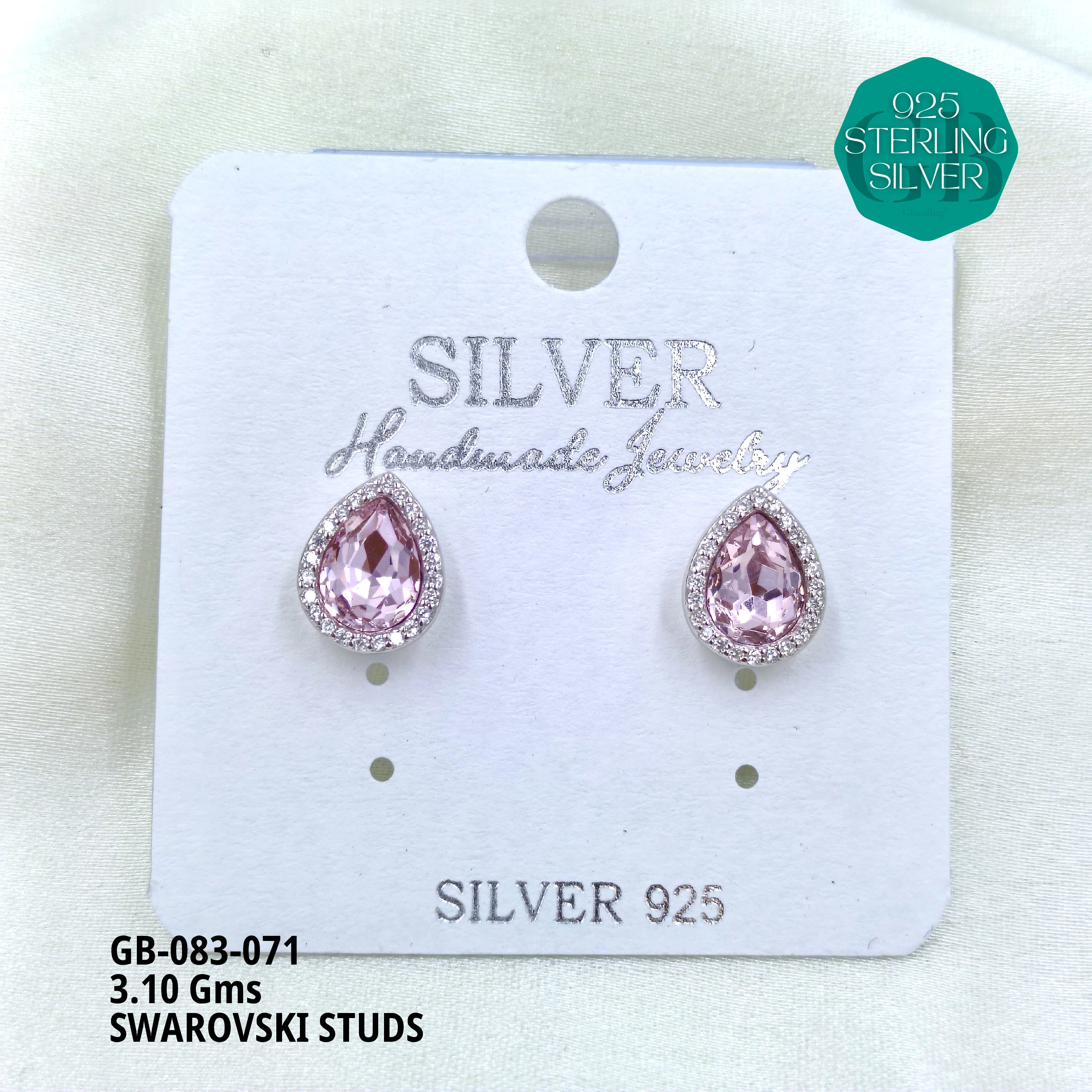 SWAROVSKI STUDS - Premium 925 Silver Jewellery - SKU: GB-083-071 - Hyderabad Silver Importers