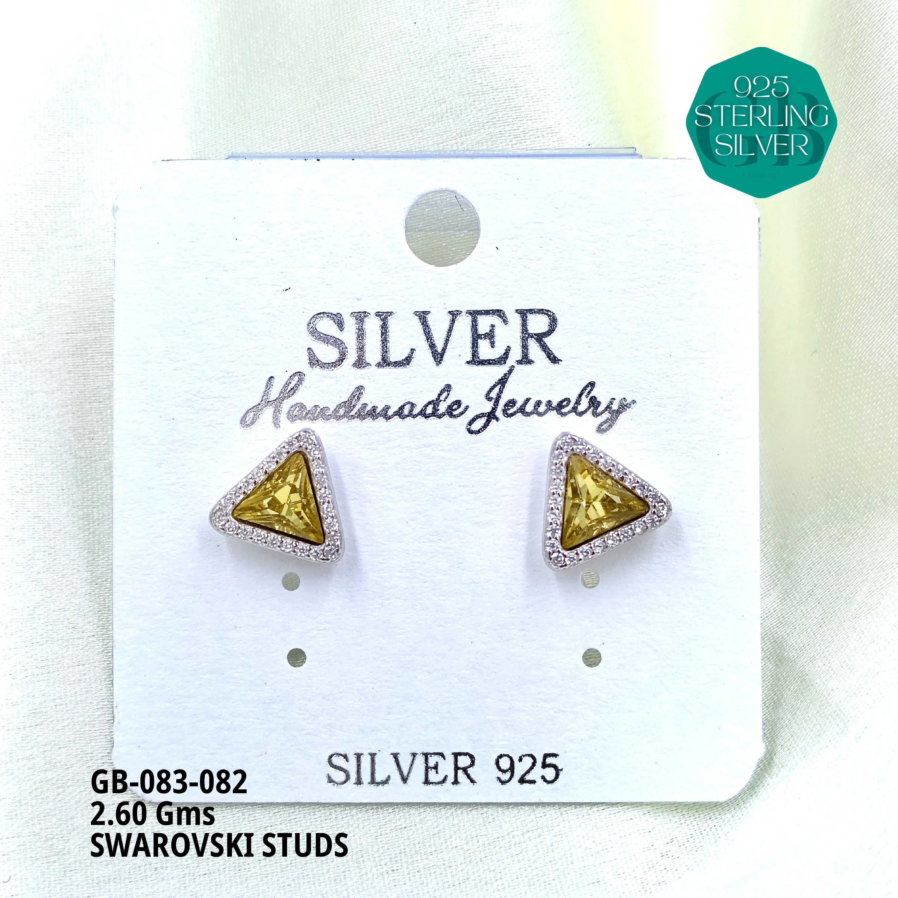 SWAROVSKI STUDS - Premium 925 Silver Jewellery - SKU: GB-083-082 - Hyderabad Silver Importers