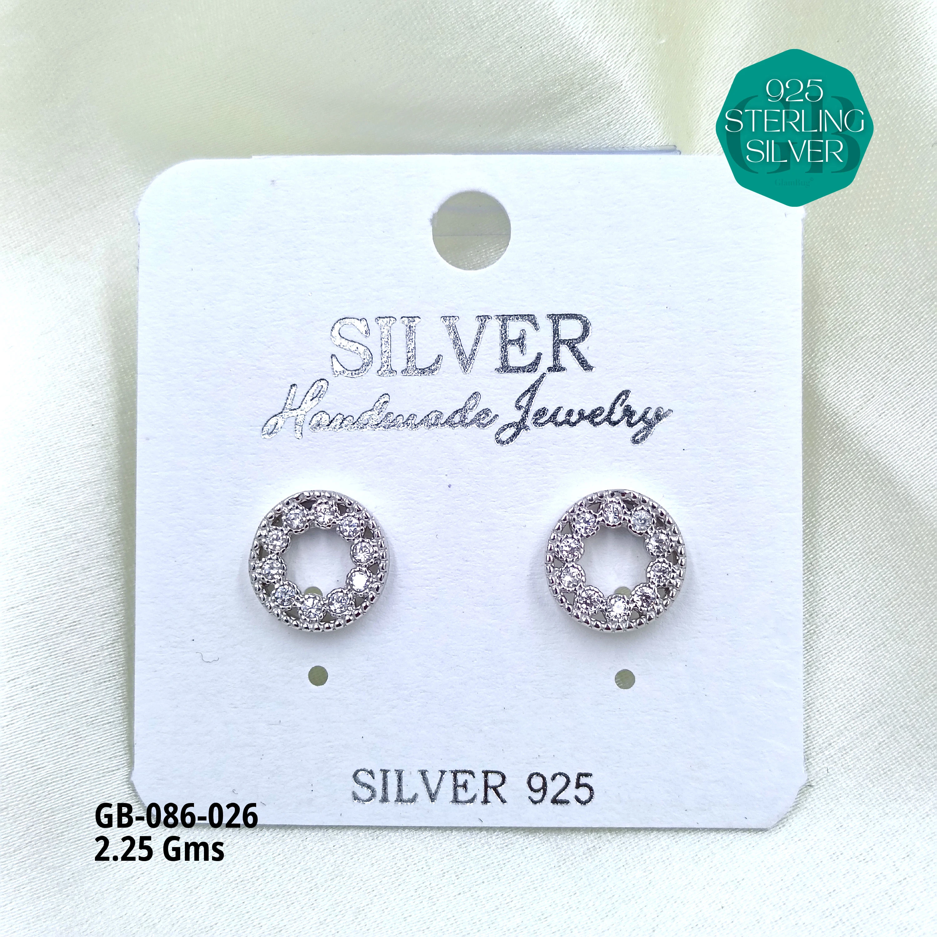 MICRO STUDS 2GMS - Premium 925 Silver Jewellery - SKU: GB-086-026 - Hyderabad Silver Importers