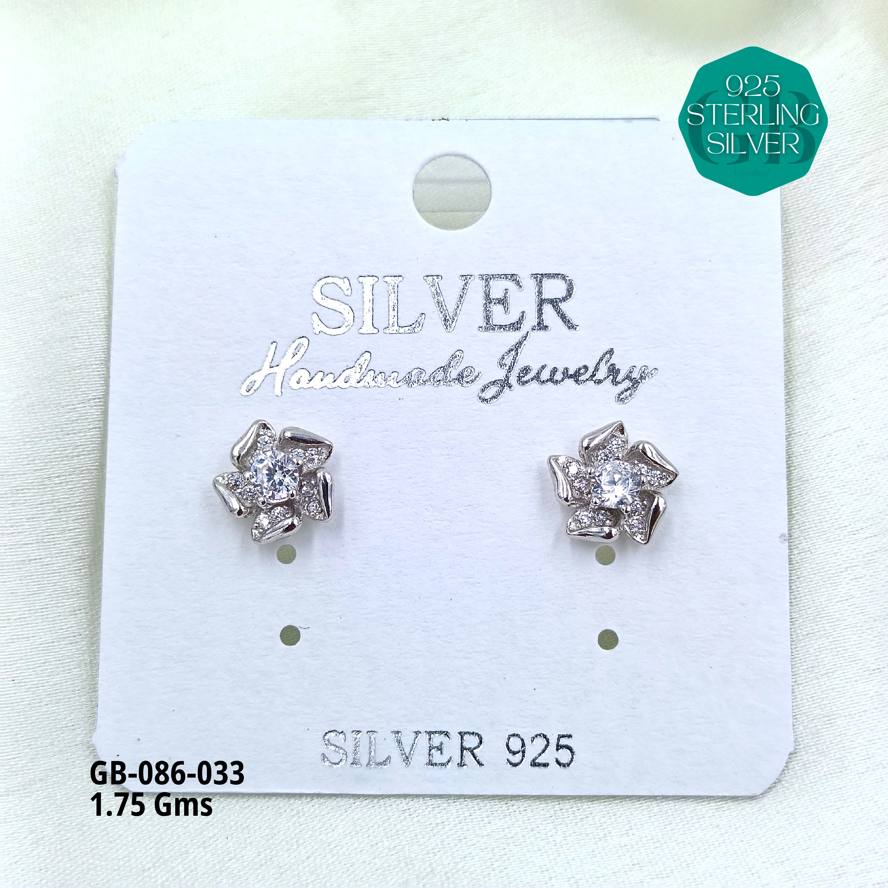 MICRO STUDS 2GMS - Premium 925 Silver Jewellery - SKU: GB-086-033 - Hyderabad Silver Importers
