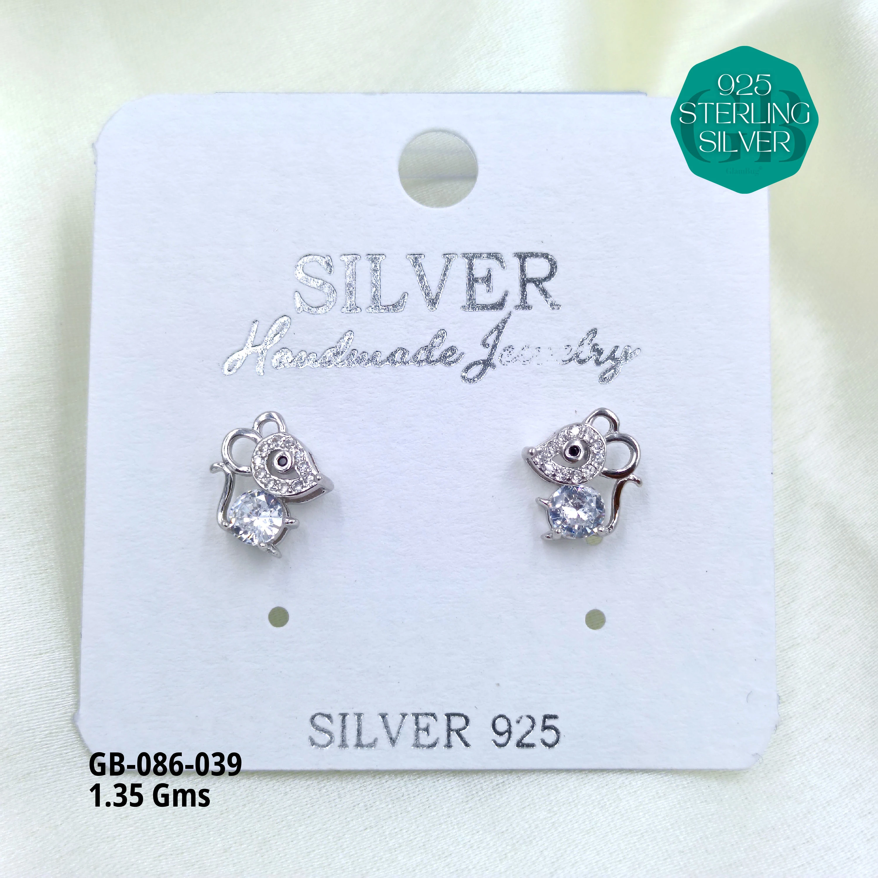 MICRO STUDS 2GMS - Premium 925 Silver Jewellery - SKU: GB-086-039 - Hyderabad Silver Importers