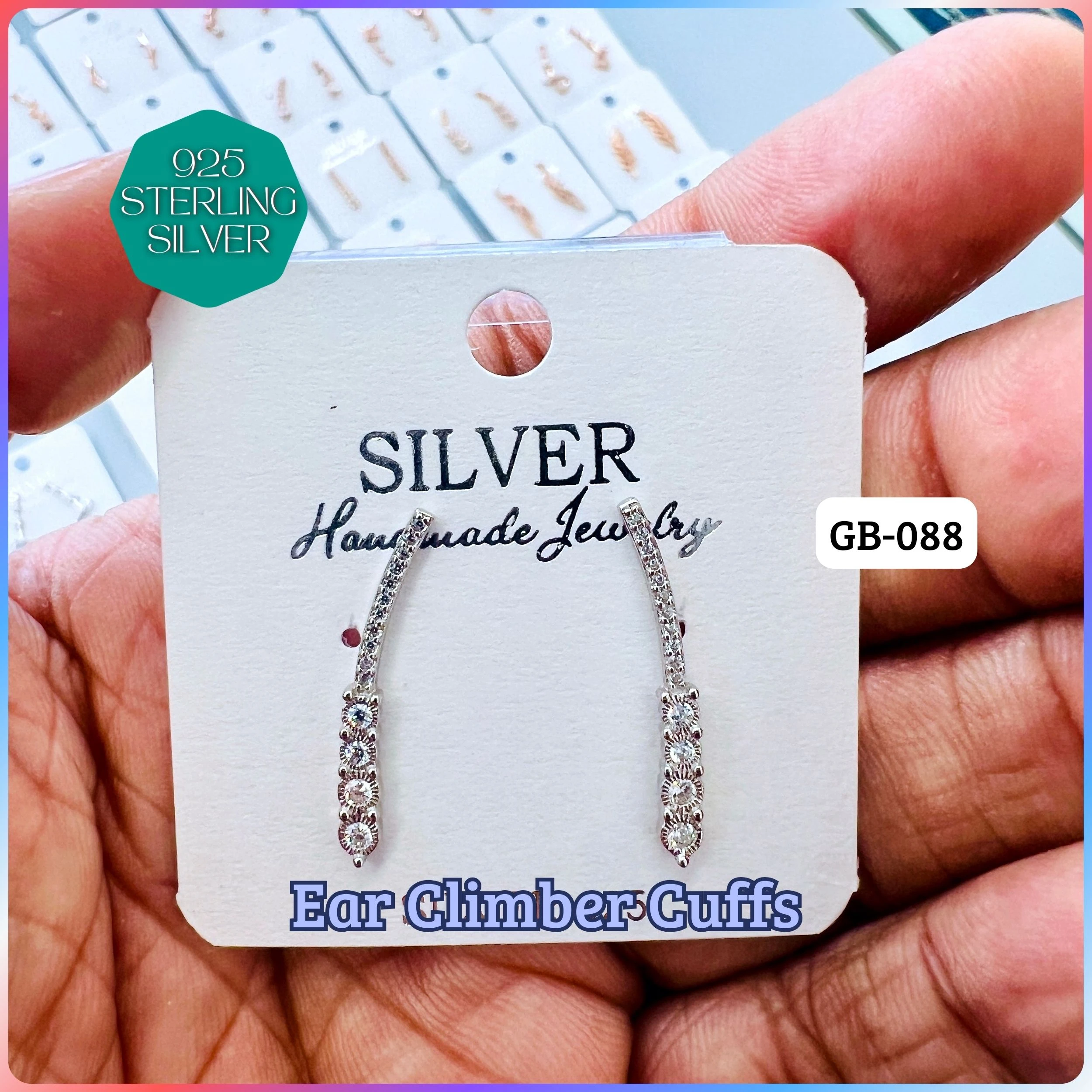 Ear Climber Cuffs - Premium 925 Silver Jewellery - SKU: GB-088-002 - Hyderabad Silver Importers