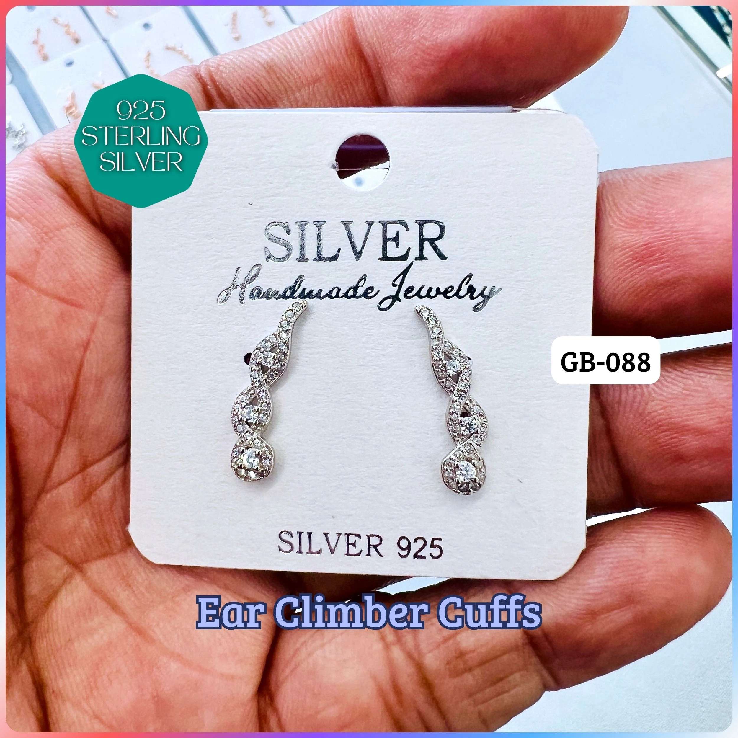 Ear Climber Cuffs - Premium 925 Silver Jewellery - SKU: GB-088-003 - Hyderabad Silver Importers