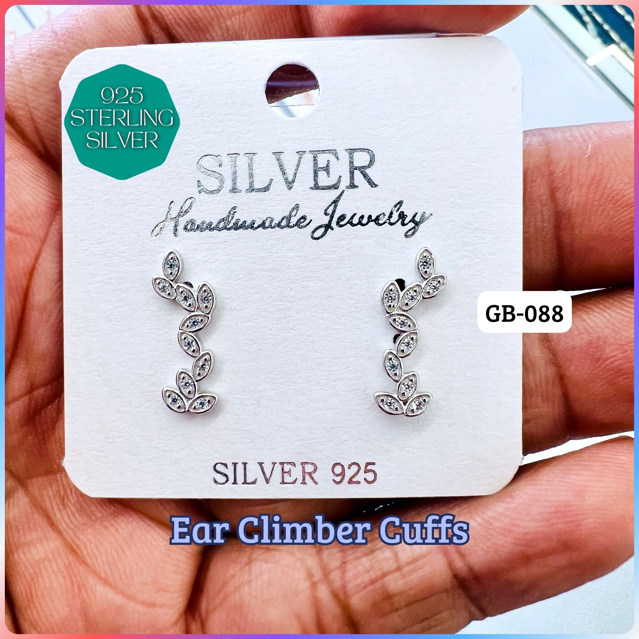 Ear Climber Cuffs - Premium 925 Silver Jewellery - SKU: GB-088-005 - Hyderabad Silver Importers