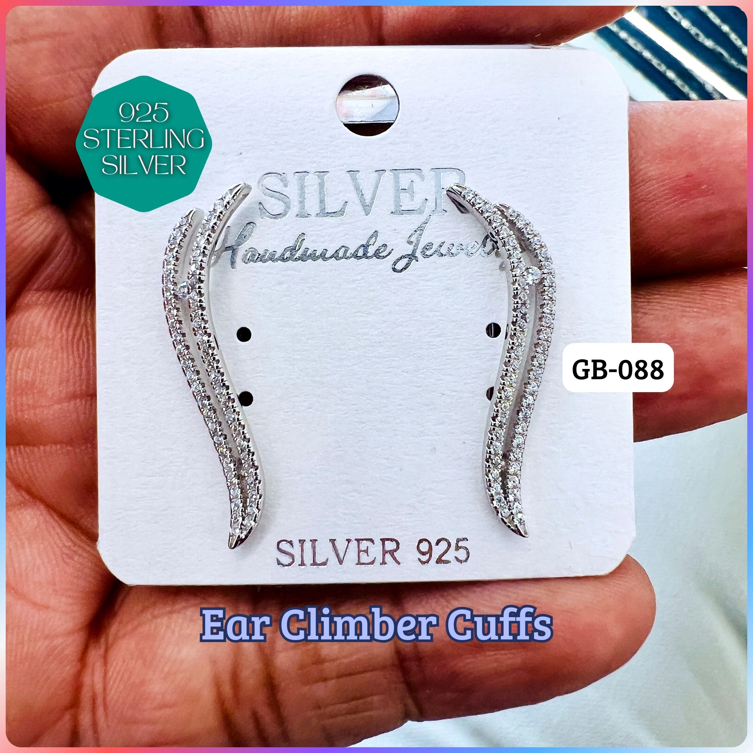 Ear Climber Cuffs - Premium 925 Silver Jewellery - SKU: GB-088-008 - Hyderabad Silver Importers