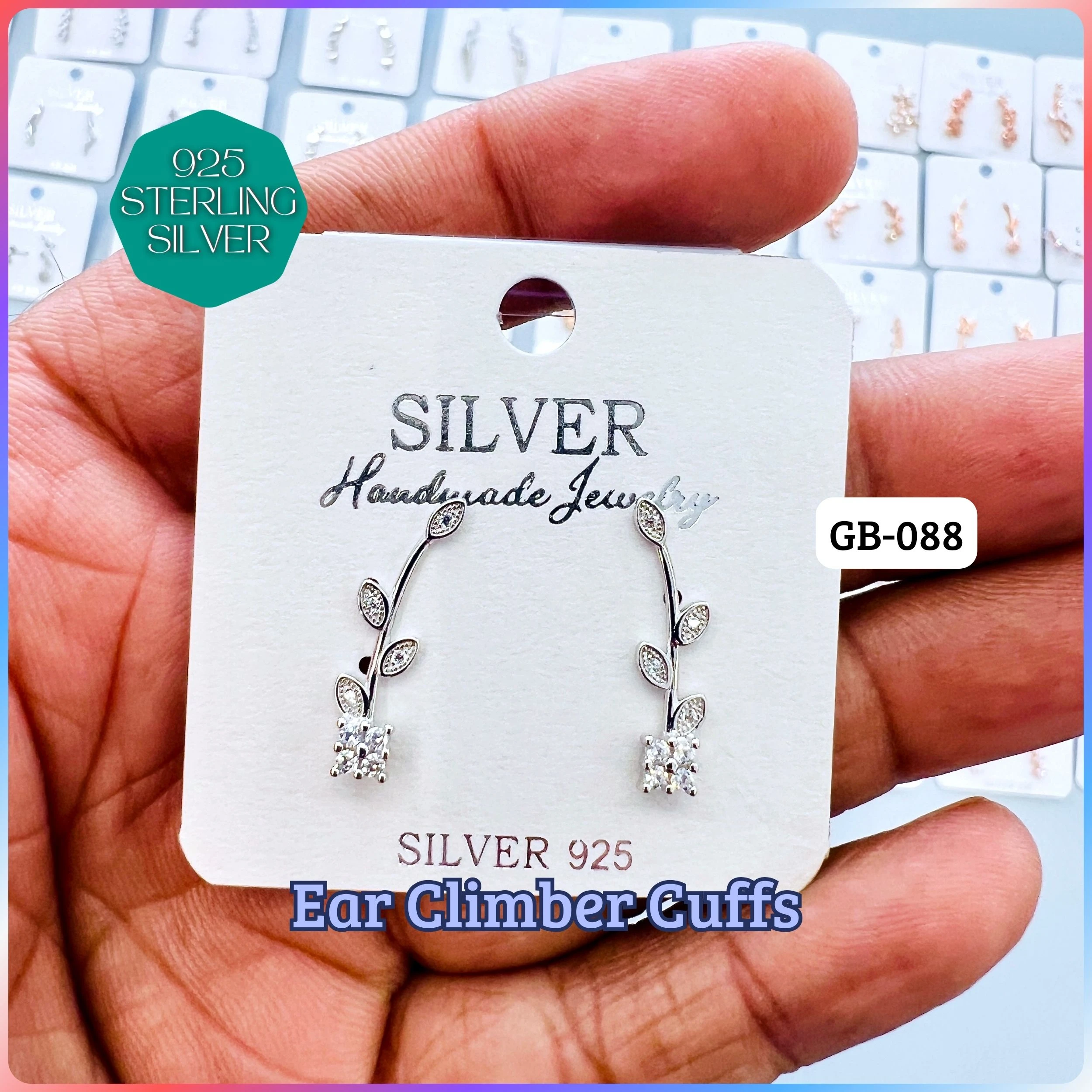 Ear Climber Cuffs - Premium 925 Silver Jewellery - SKU: GB-088-011 - Hyderabad Silver Importers