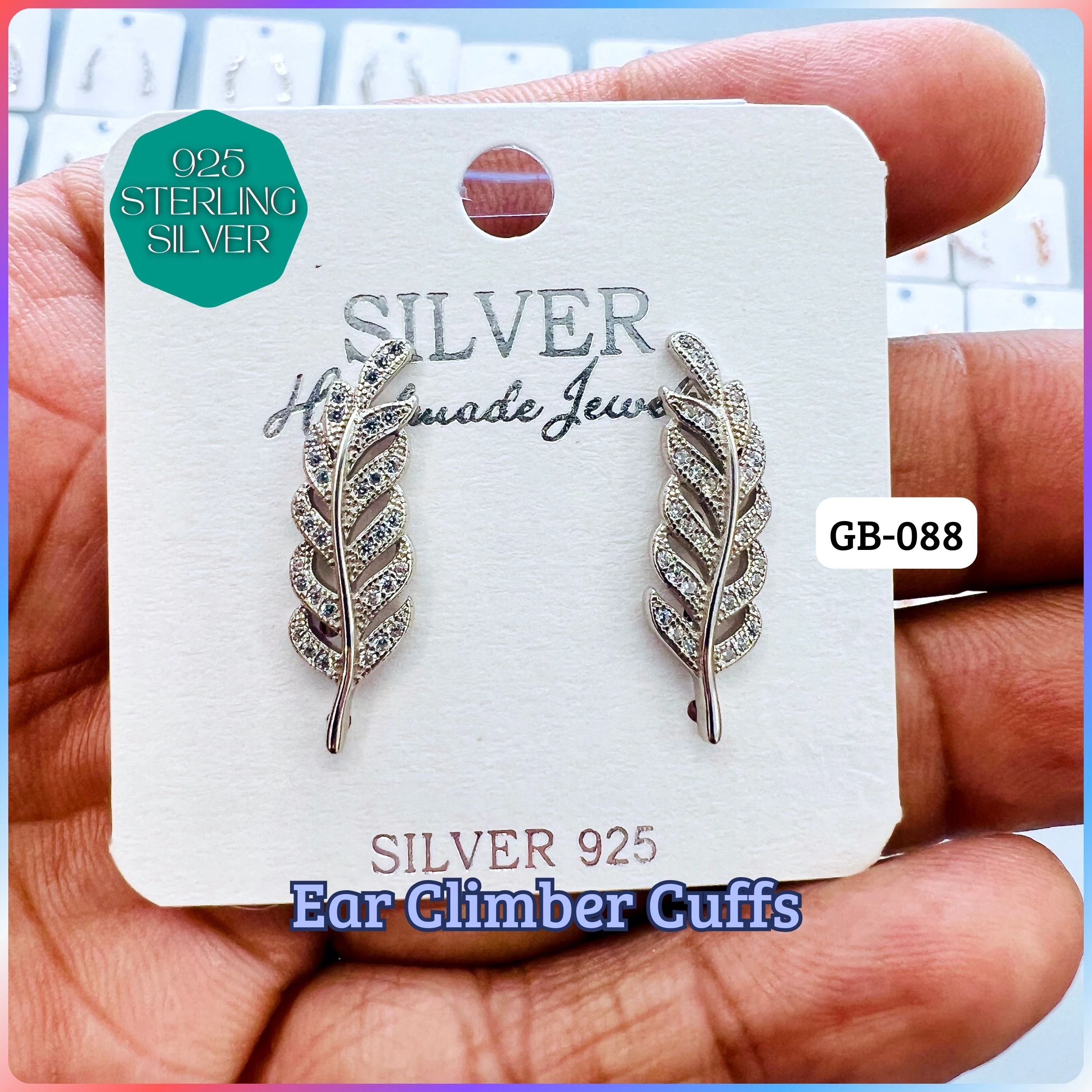 Ear Climber Cuffs - Premium 925 Silver Jewellery - SKU: GB-088-012 - Hyderabad Silver Importers