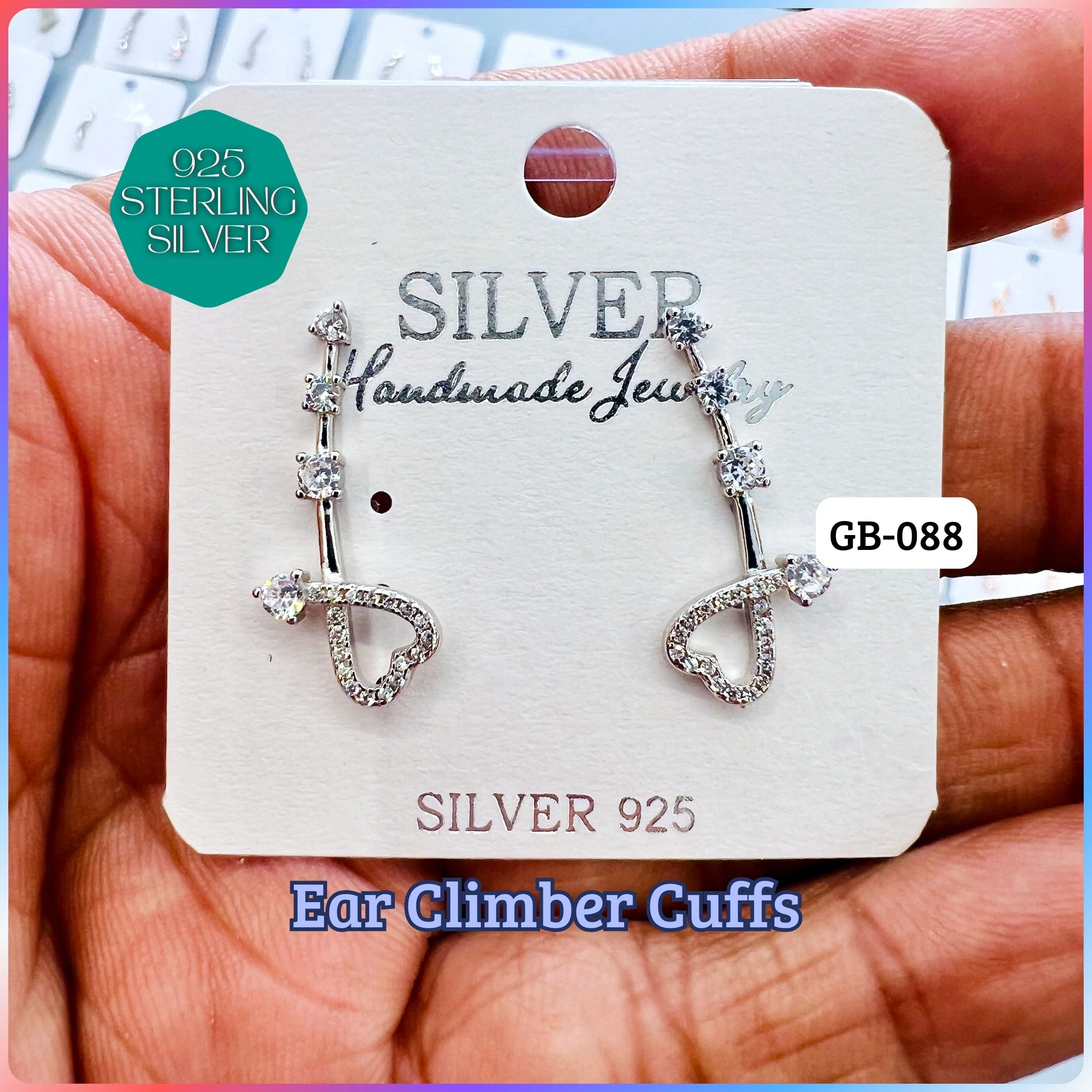 Ear Climber Cuffs - Premium 925 Silver Jewellery - SKU: GB-088-014 - Hyderabad Silver Importers