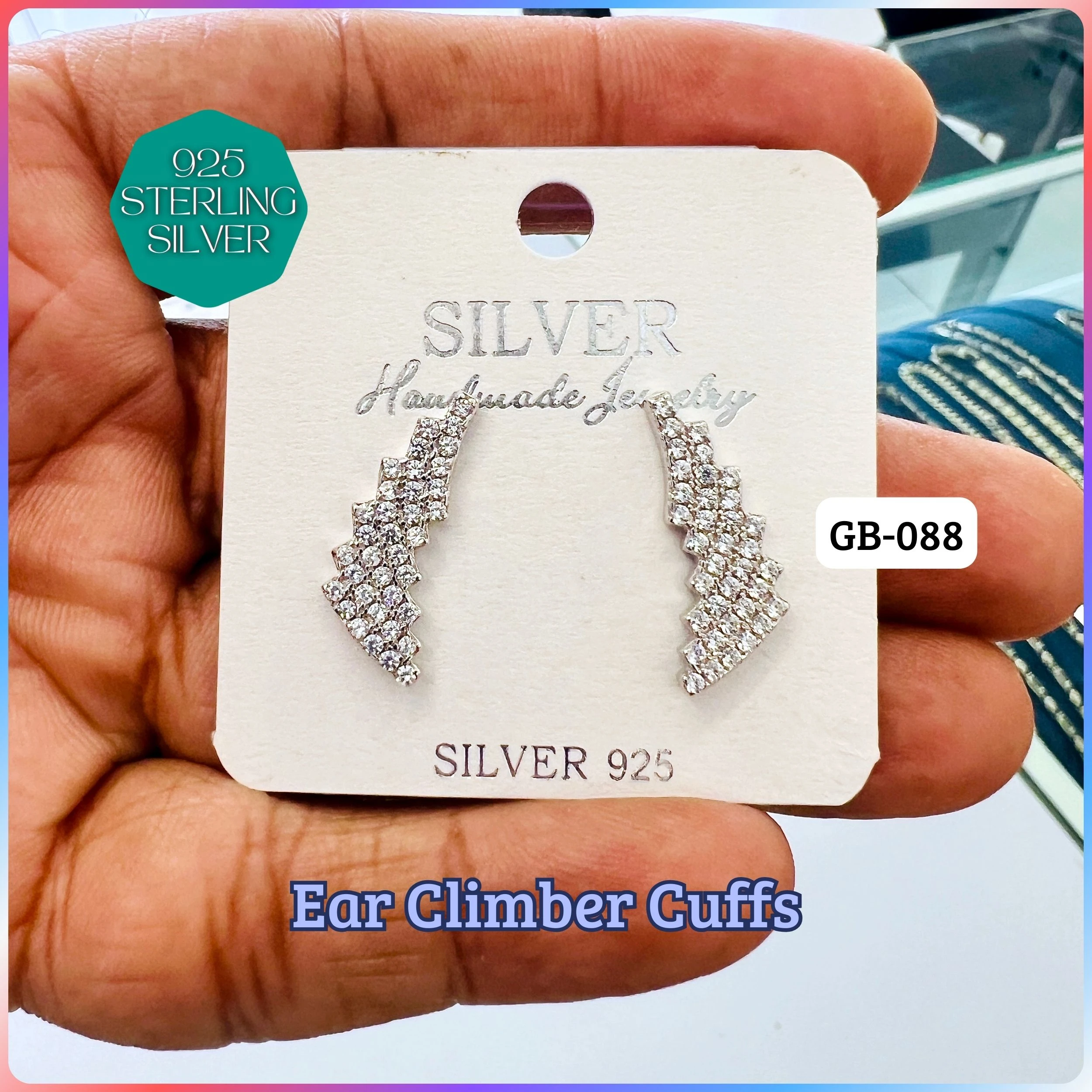 Ear Climber Cuffs - Premium 925 Silver Jewellery - SKU: GB-088-017 - Hyderabad Silver Importers