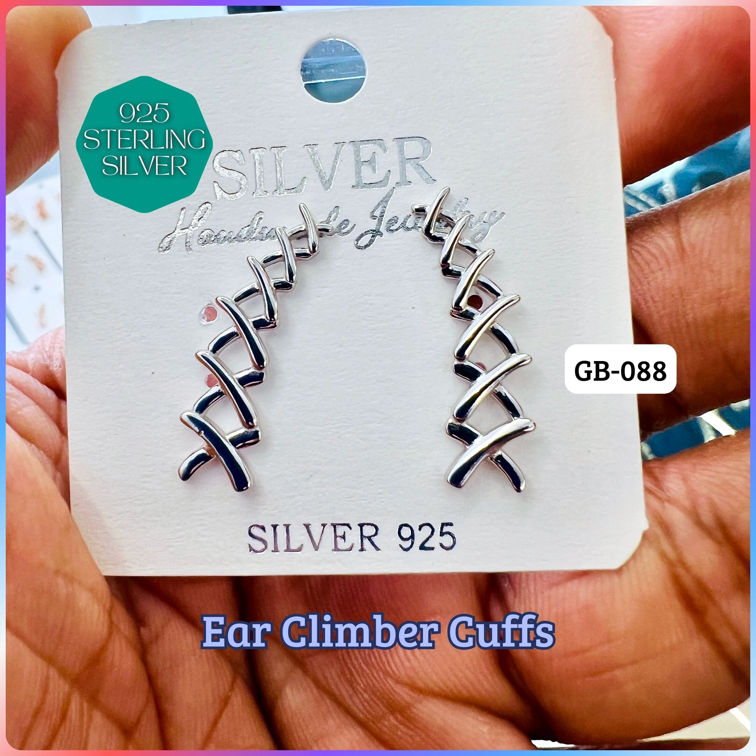 Ear Climber Cuffs - Premium 925 Silver Jewellery - SKU: GB-088-018 - Hyderabad Silver Importers