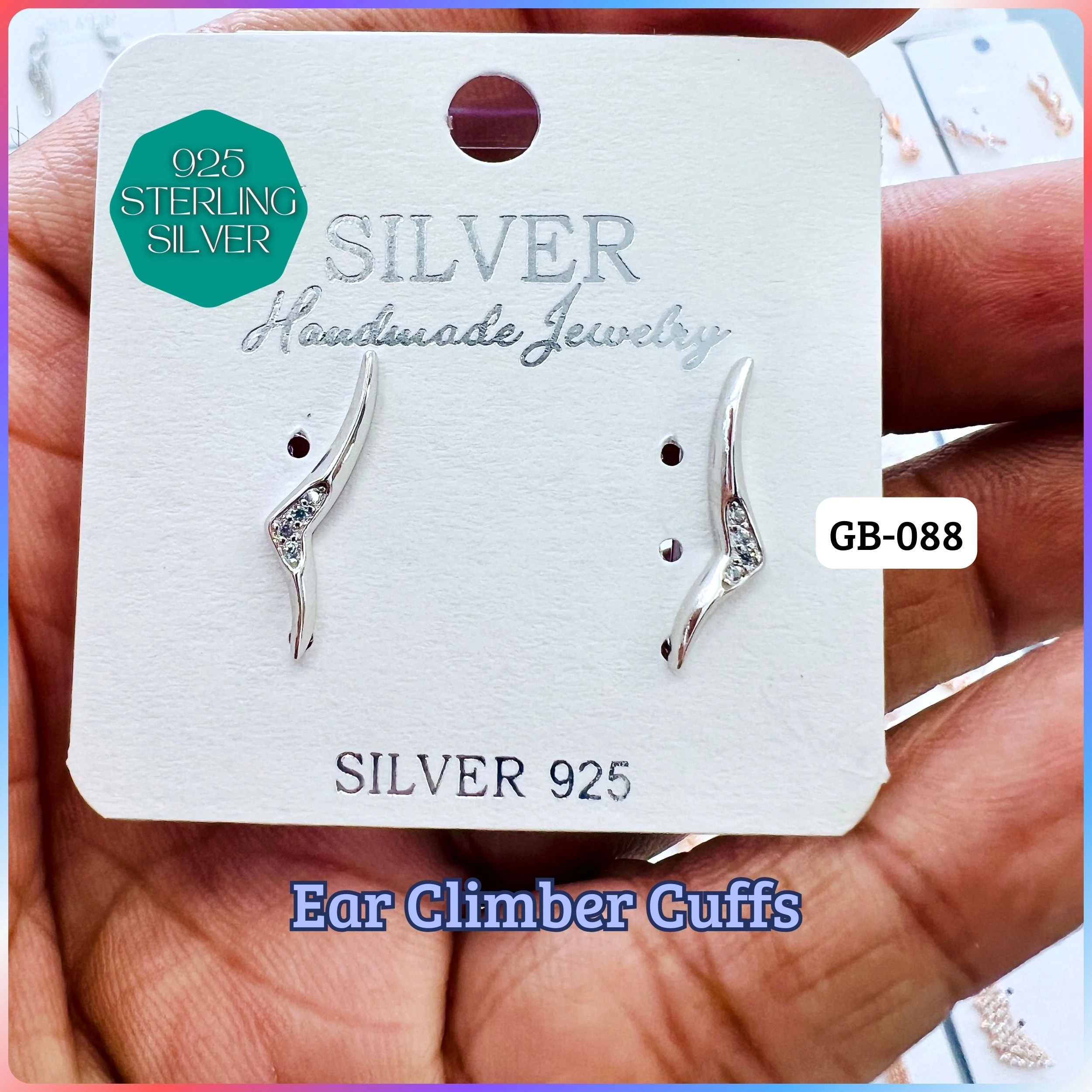 Ear Climber Cuffs - Premium 925 Silver Jewellery - SKU: GB-088-021 - Hyderabad Silver Importers