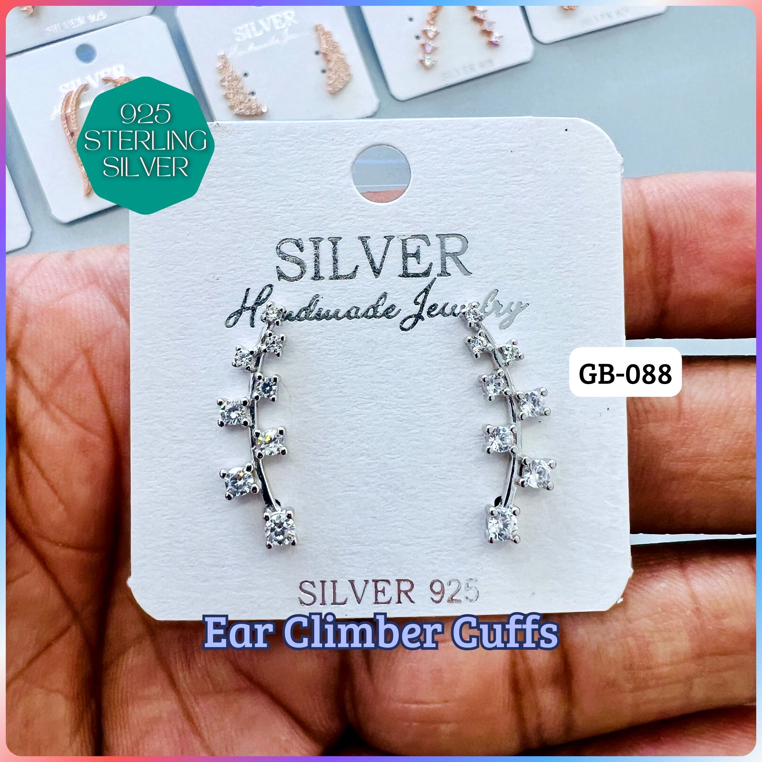 Ear Climber Cuffs - Premium 925 Silver Jewellery - SKU: GB-088-025 - Hyderabad Silver Importers