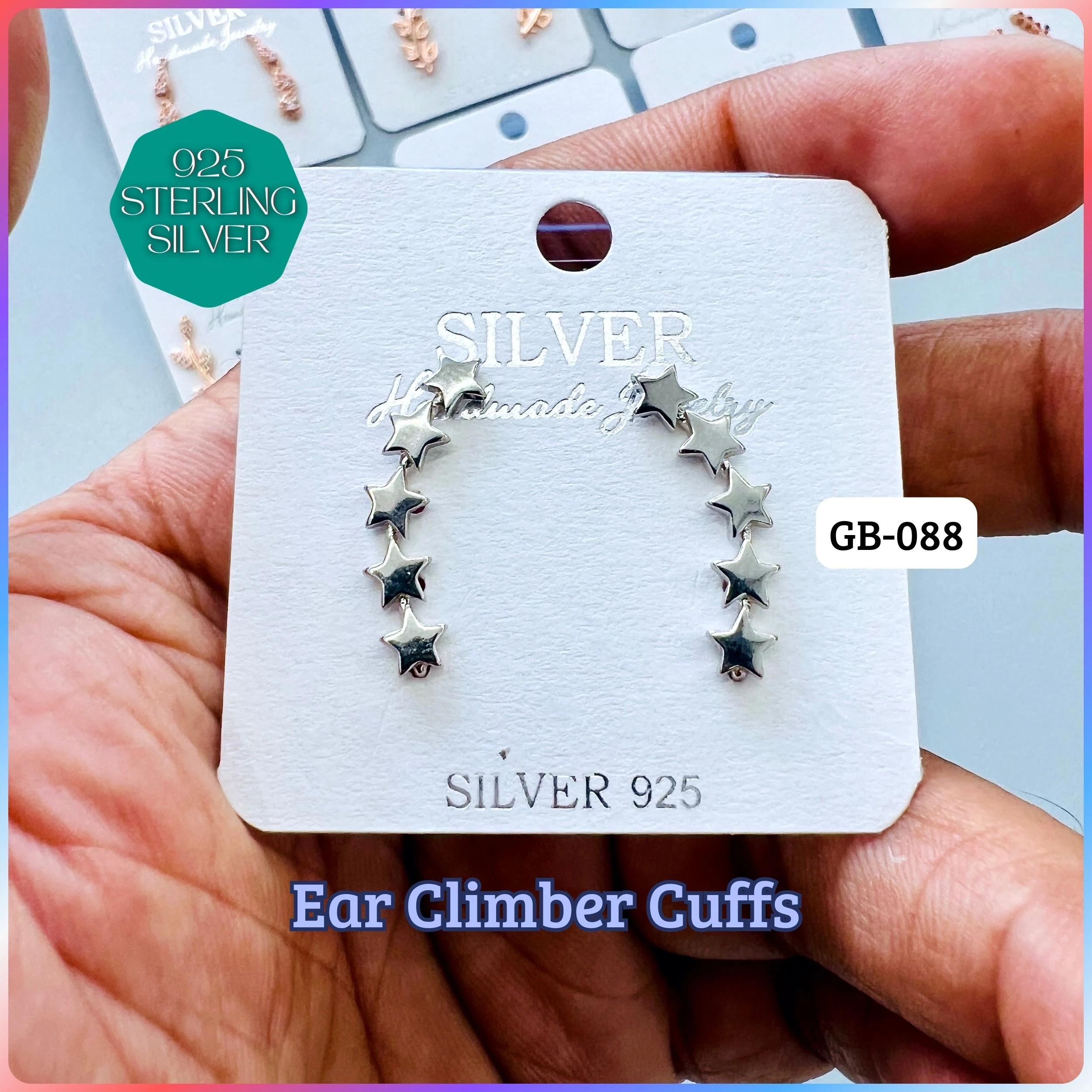 Ear Climber Cuffs - Premium 925 Silver Jewellery - SKU: GB-088-027 - Hyderabad Silver Importers