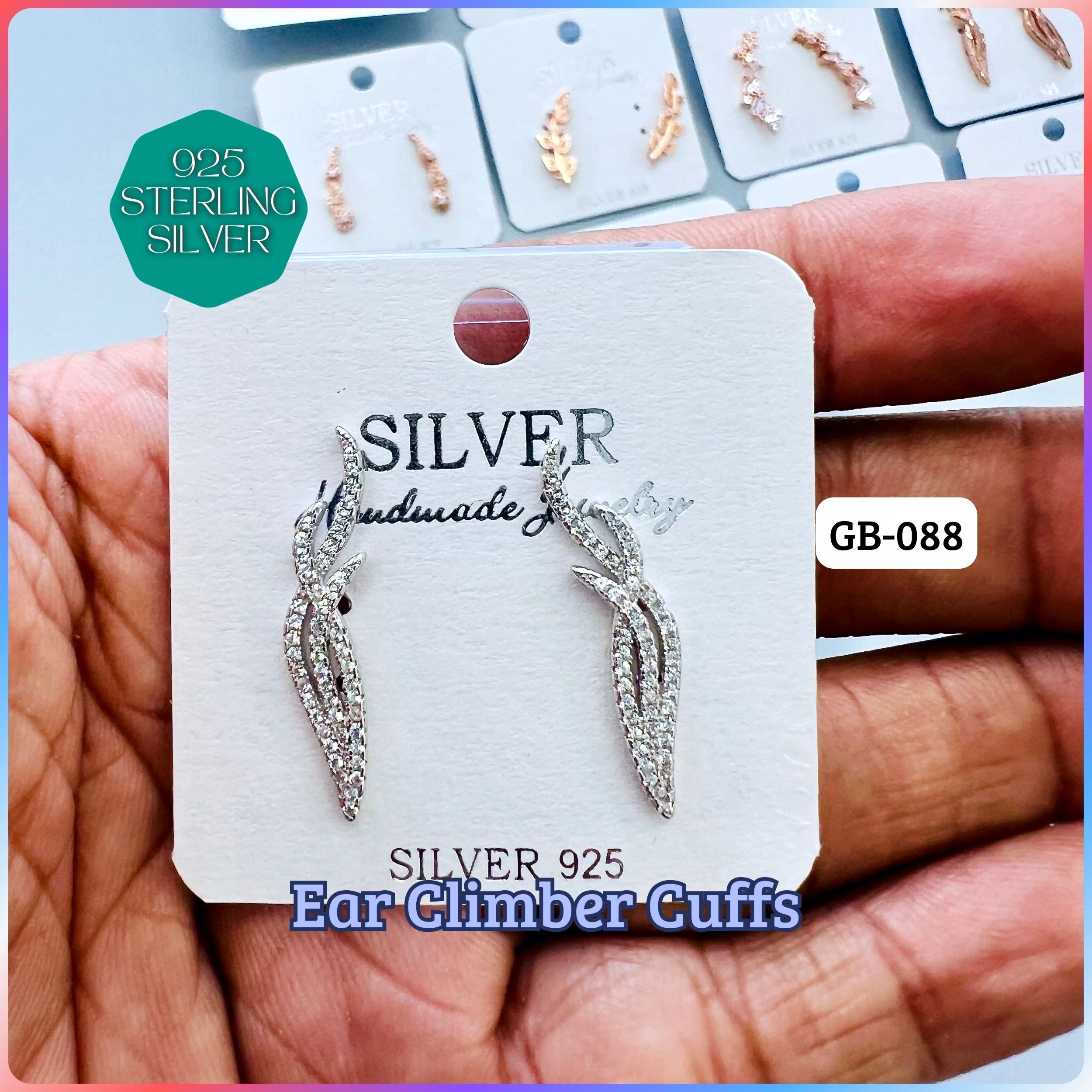 Ear Climber Cuffs - Premium 925 Silver Jewellery - SKU: GB-088-033 - Hyderabad Silver Importers