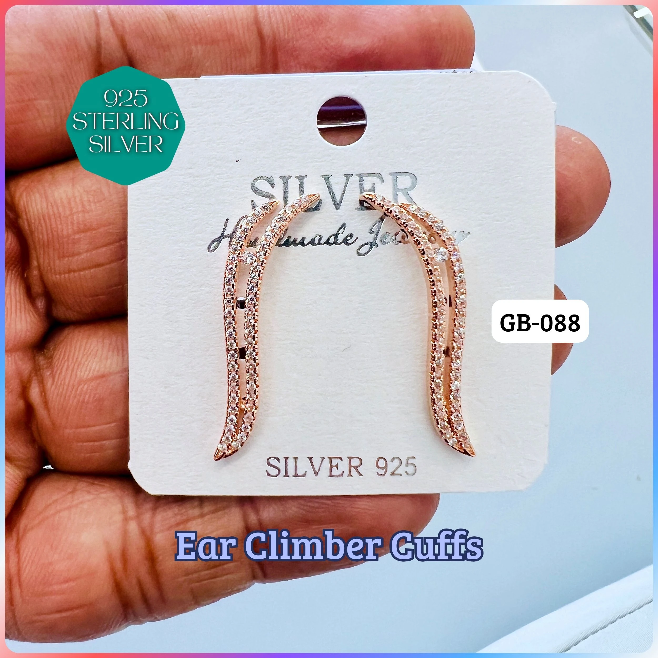 Ear Climber Cuffs - Premium 925 Silver Jewellery - SKU: GB-088-037 - Hyderabad Silver Importers