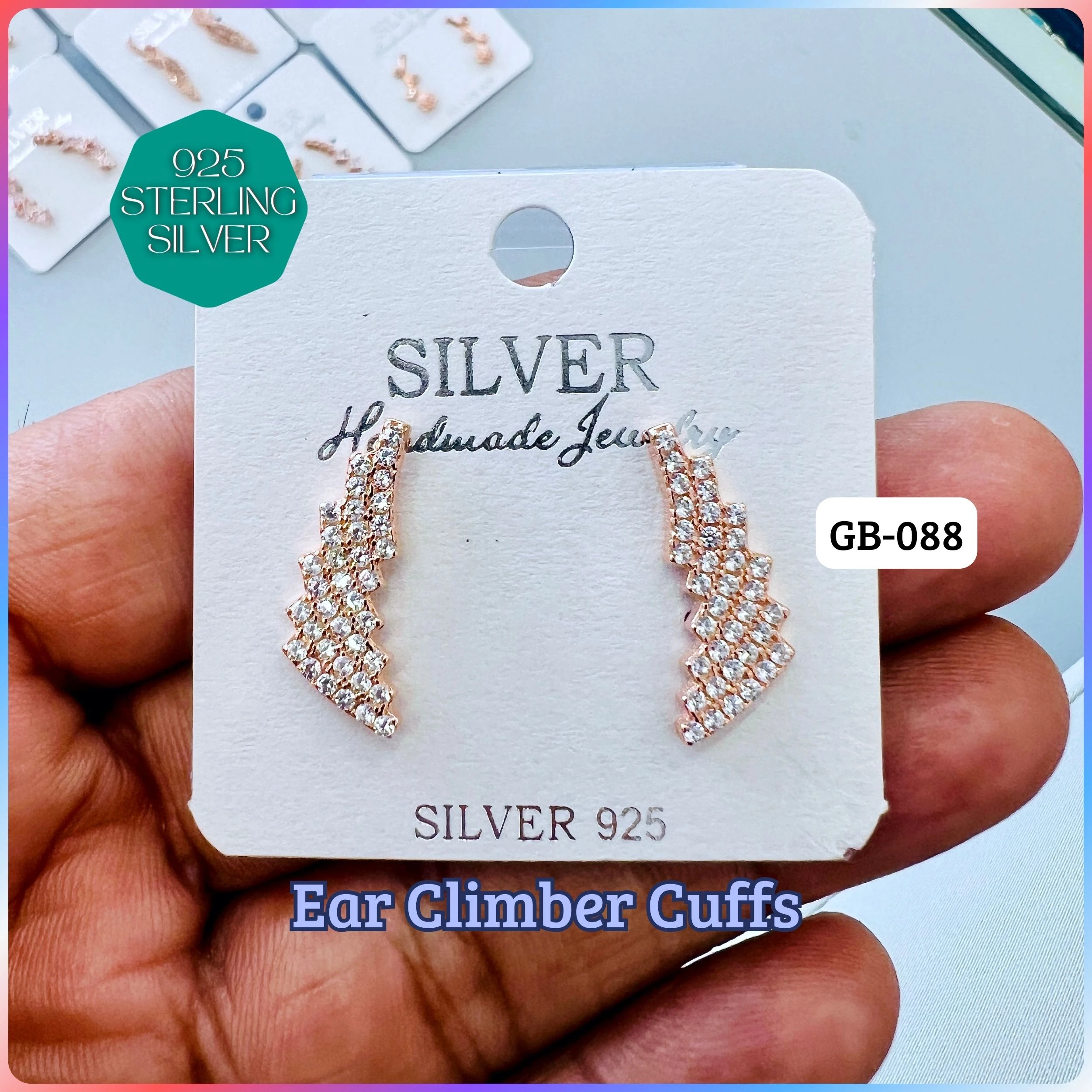 Ear Climber Cuffs - Premium 925 Silver Jewellery - SKU: GB-088-042 - Hyderabad Silver Importers