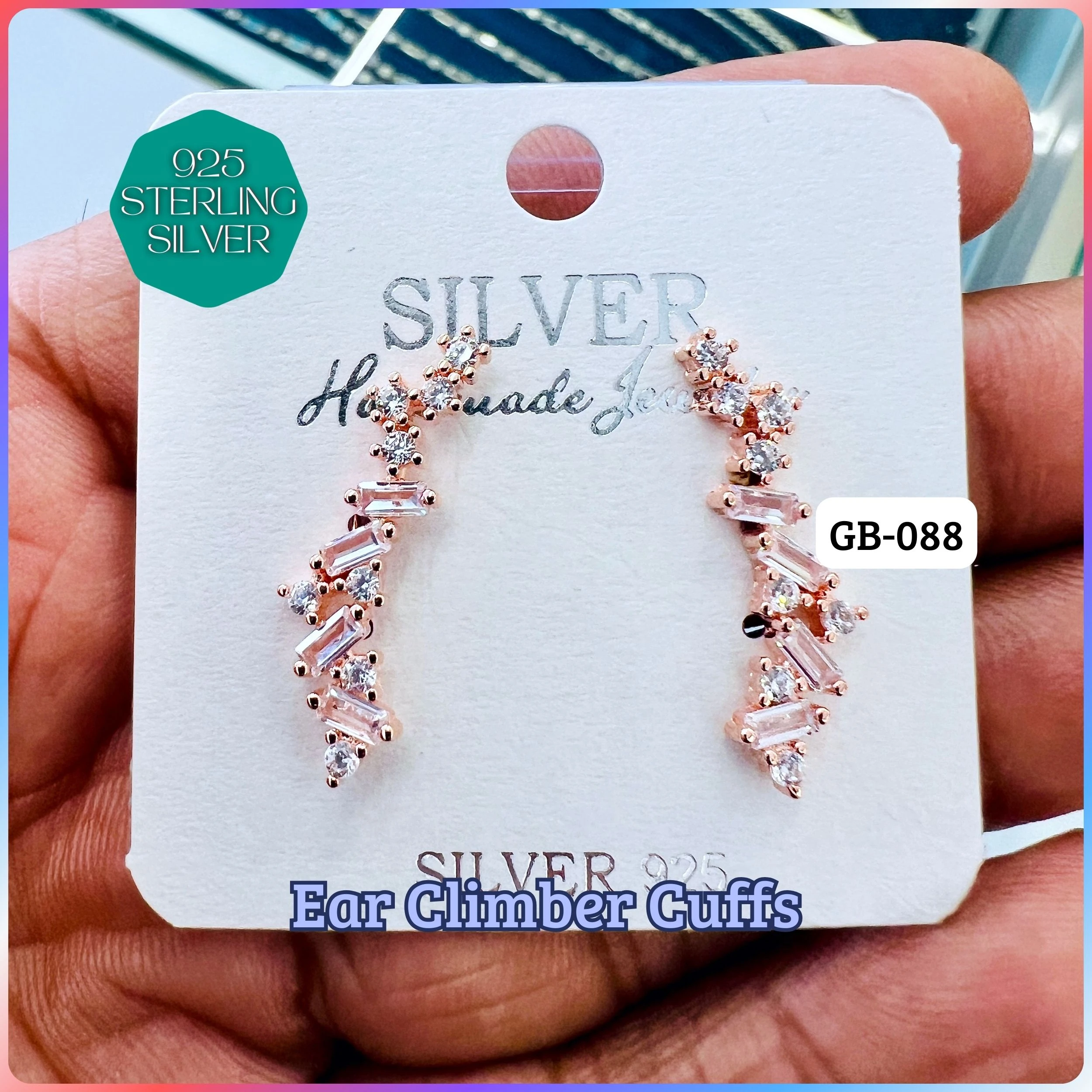 Ear Climber Cuffs - Premium 925 Silver Jewellery - SKU: GB-088-045 - Hyderabad Silver Importers