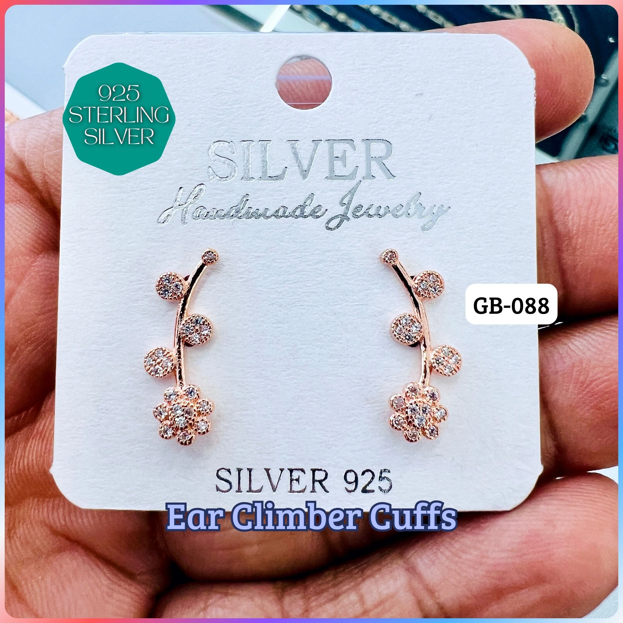 Ear Climber Cuffs - Premium 925 Silver Jewellery - SKU: GB-088-046 - Hyderabad Silver Importers