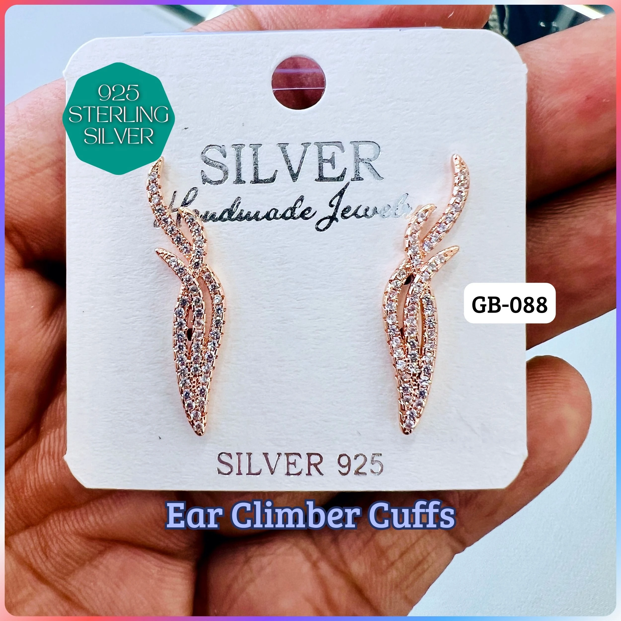 Ear Climber Cuffs - Premium 925 Silver Jewellery - SKU: GB-088-047 - Hyderabad Silver Importers