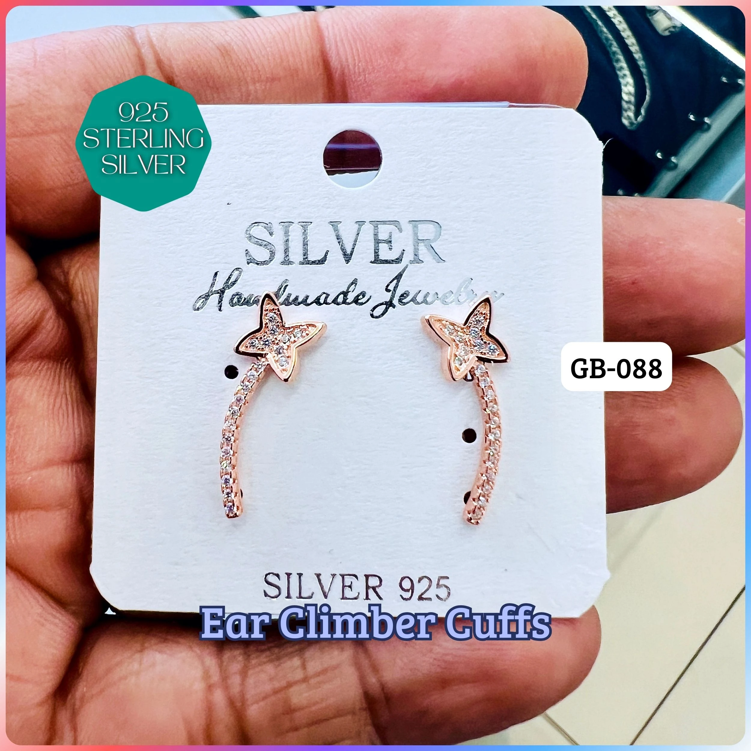 Ear Climber Cuffs - Premium 925 Silver Jewellery - SKU: GB-088-055 - Hyderabad Silver Importers