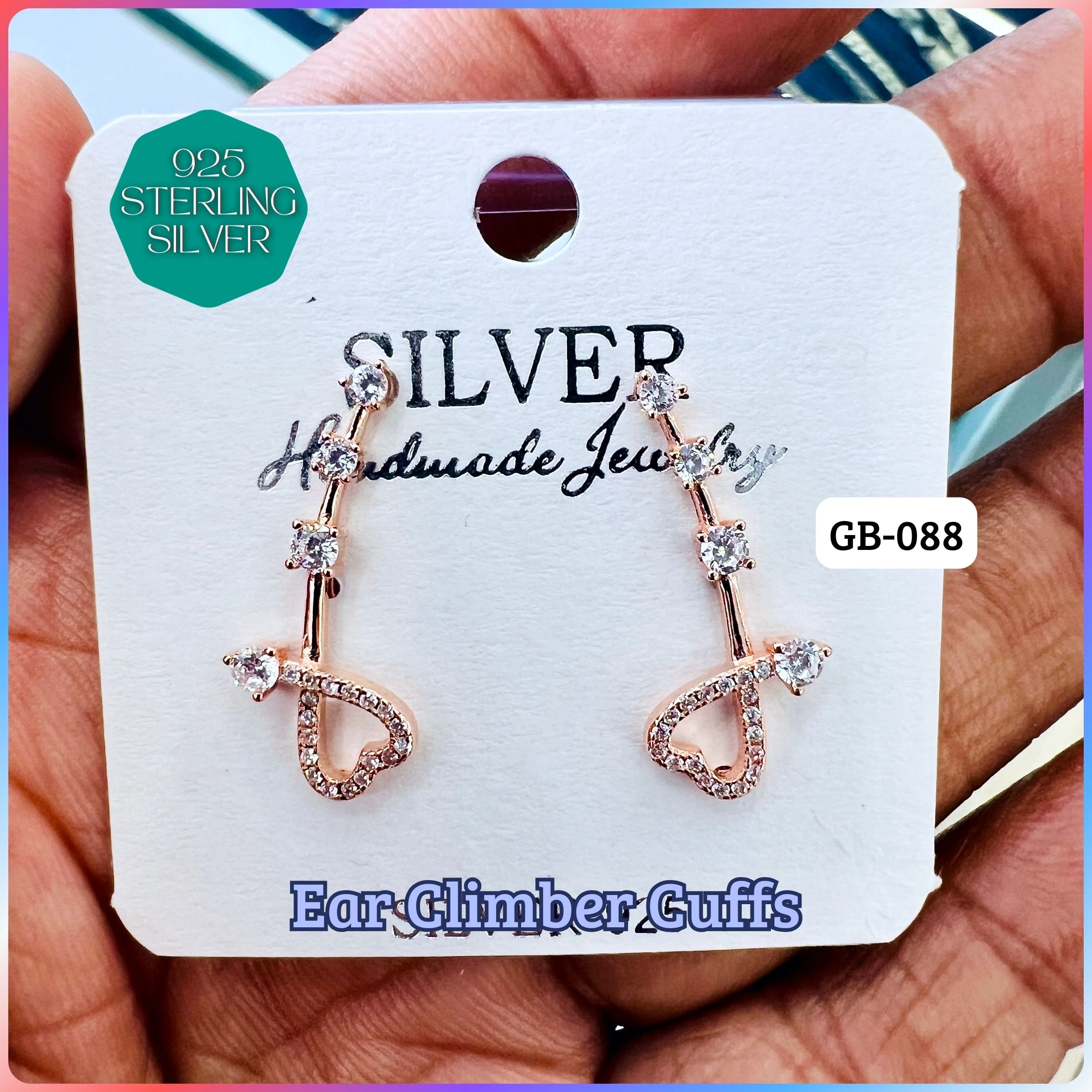 Ear Climber Cuffs - Premium 925 Silver Jewellery - SKU: GB-088-057 - Hyderabad Silver Importers