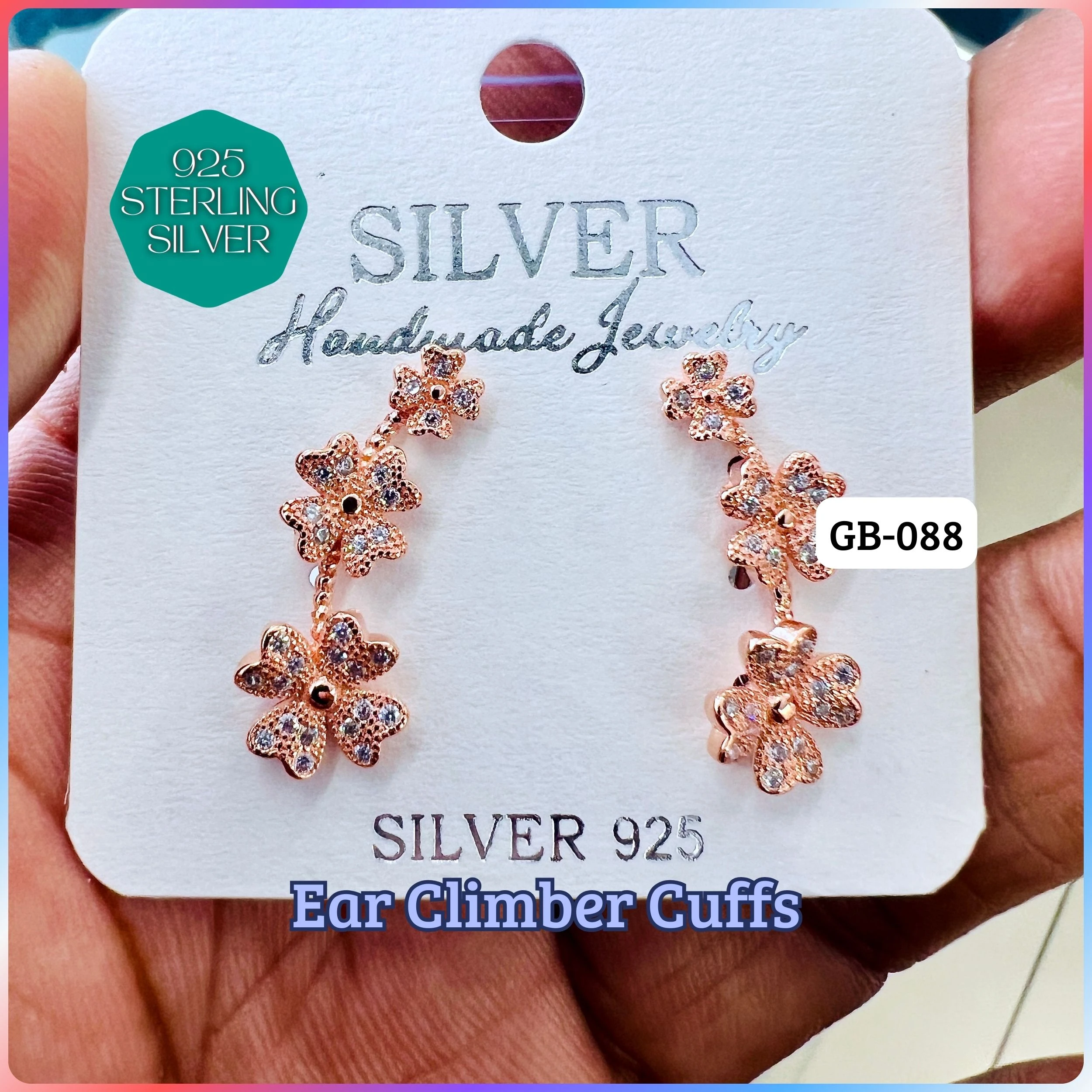 Ear Climber Cuffs - Premium 925 Silver Jewellery - SKU: GB-088-063 - Hyderabad Silver Importers