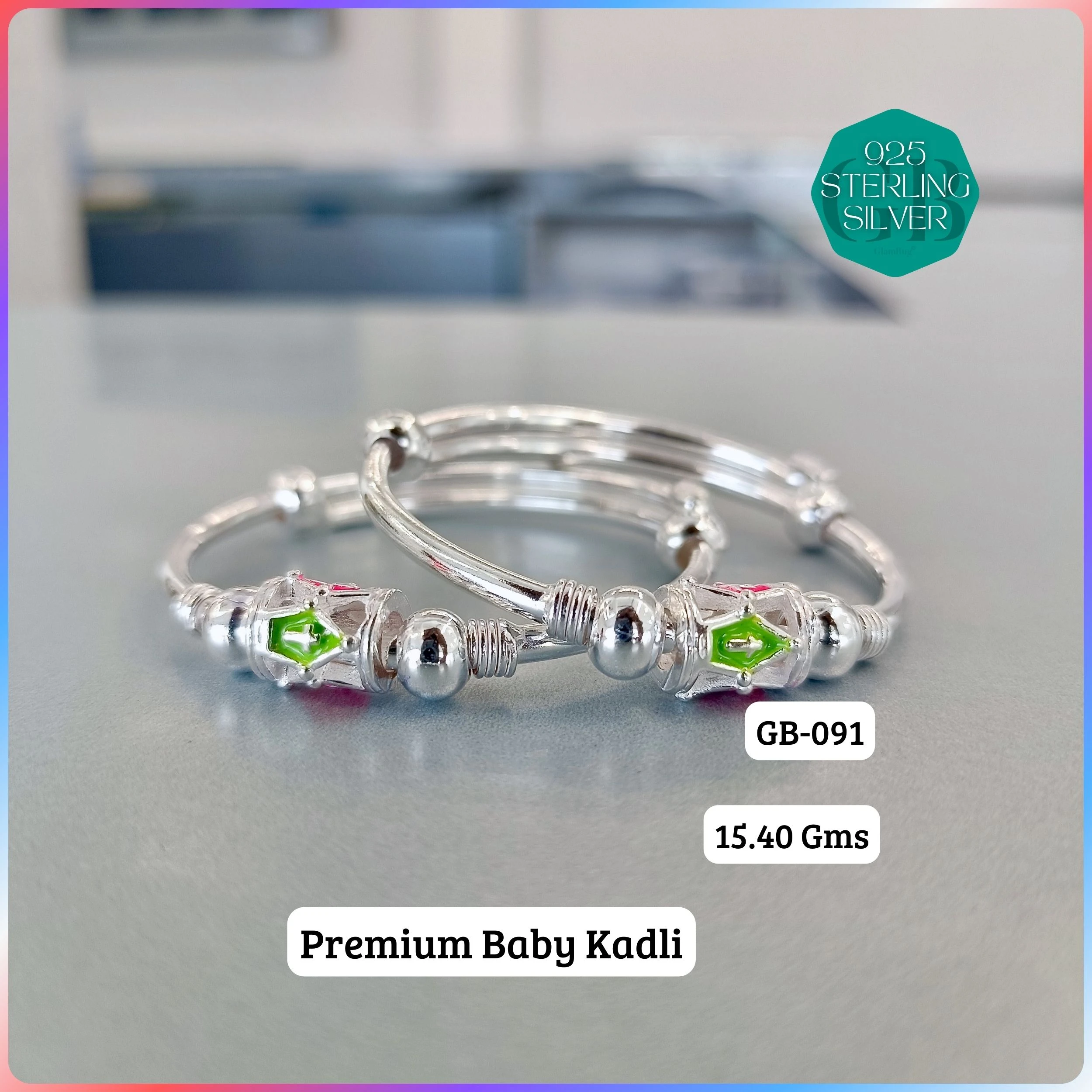 BABY ENM KADLI A+ - Premium 925 Silver Jewellery - SKU: GB-091-007 - Hyderabad Silver Importers