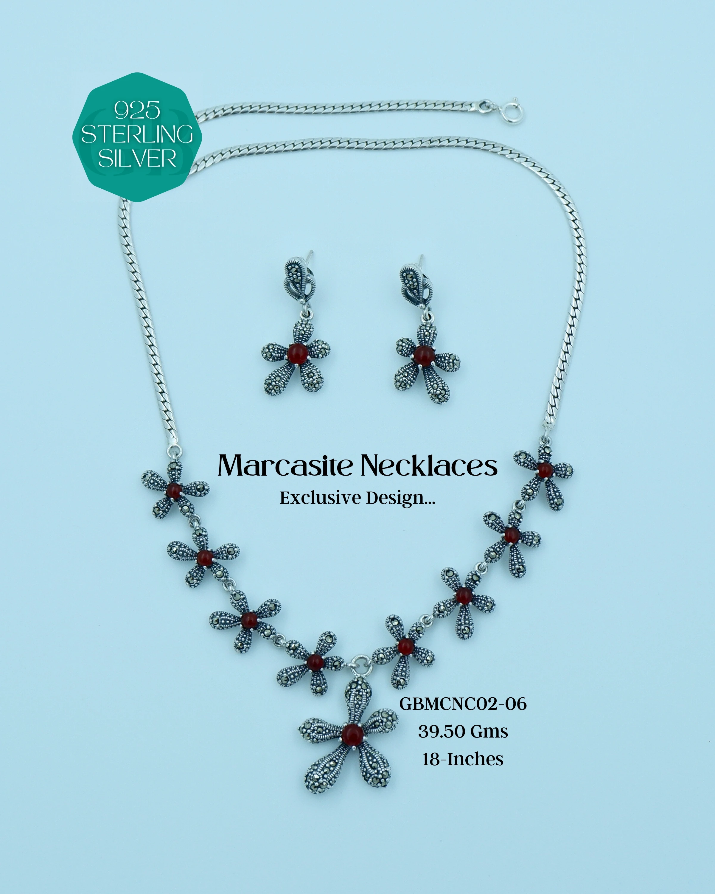 PYRITE NECKLACES - Premium 925 Silver Jewellery - SKU: GB-093-014 - Hyderabad Silver Importers