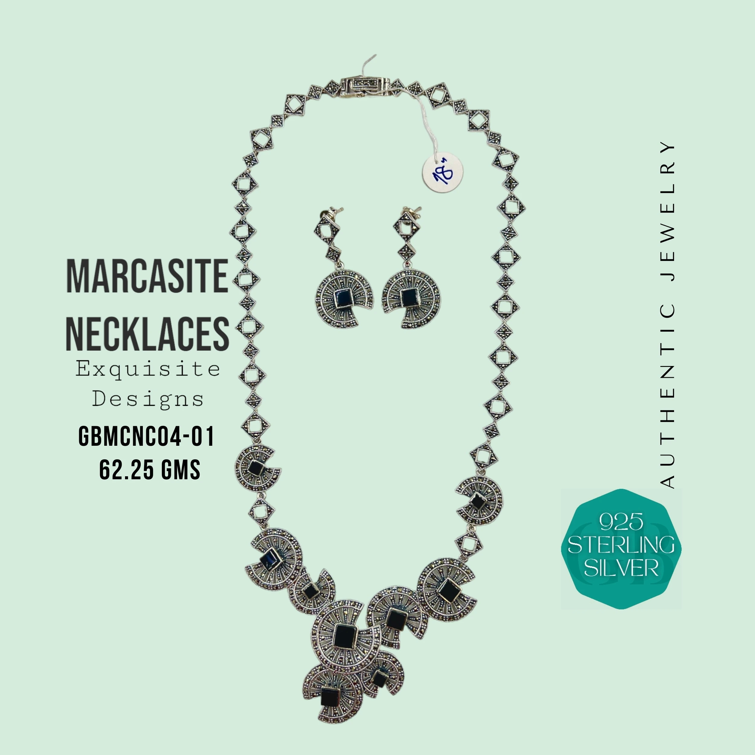 PYRITE NECKLACES - Premium 925 Silver Jewellery - SKU: GB-093-021 - Hyderabad Silver Importers