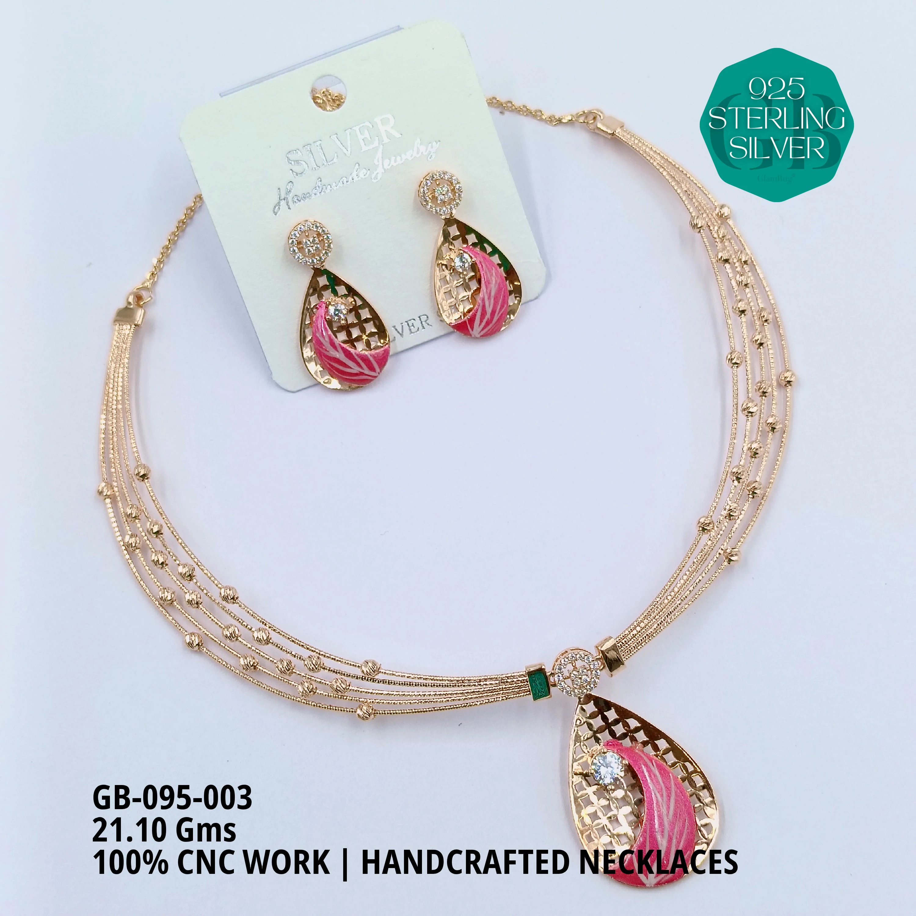 NECKLACES CNC - Premium 925 Silver Jewellery - SKU: GB-095-003 - Hyderabad Silver Importers