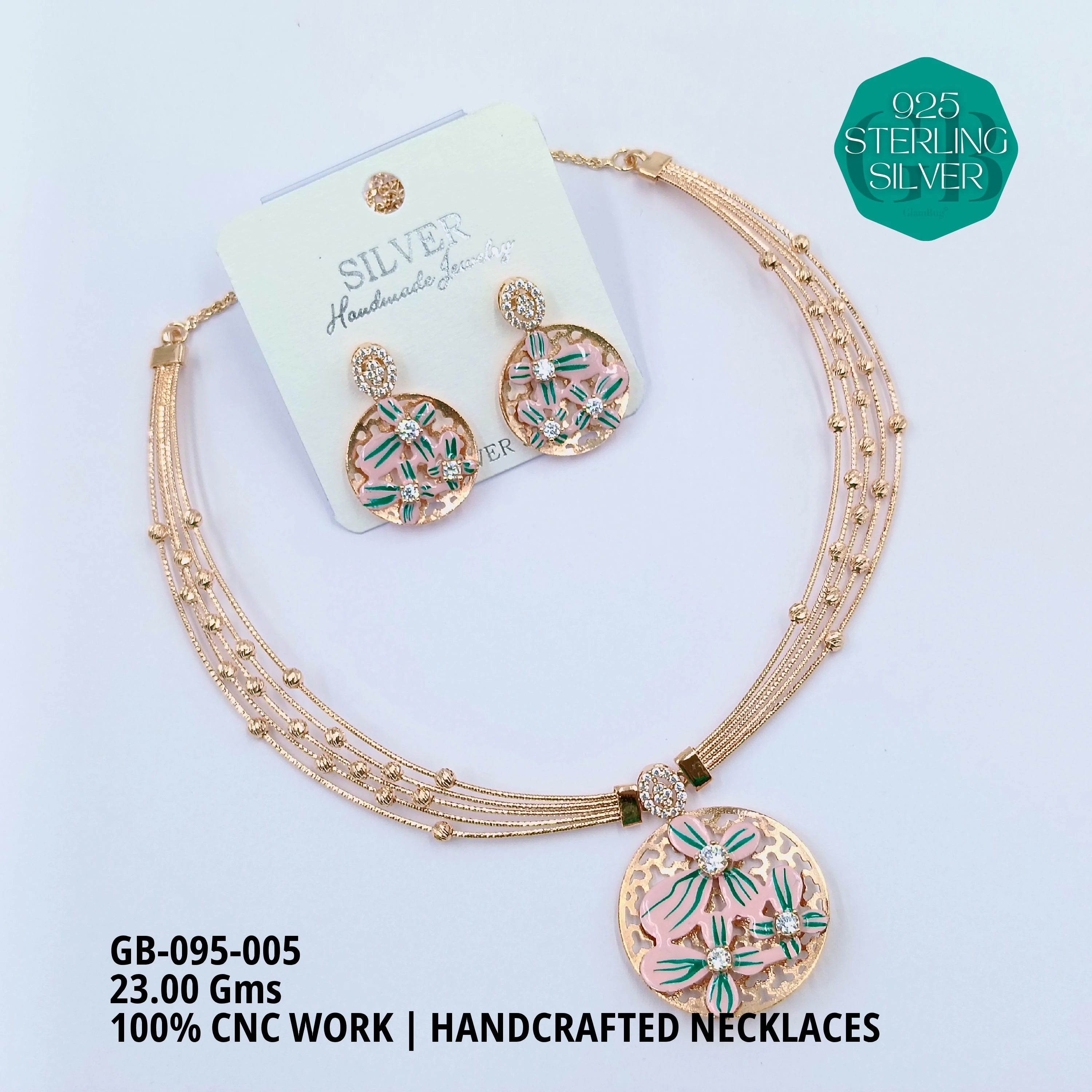 NECKLACES CNC - Premium 925 Silver Jewellery - SKU: GB-095-005 - Hyderabad Silver Importers