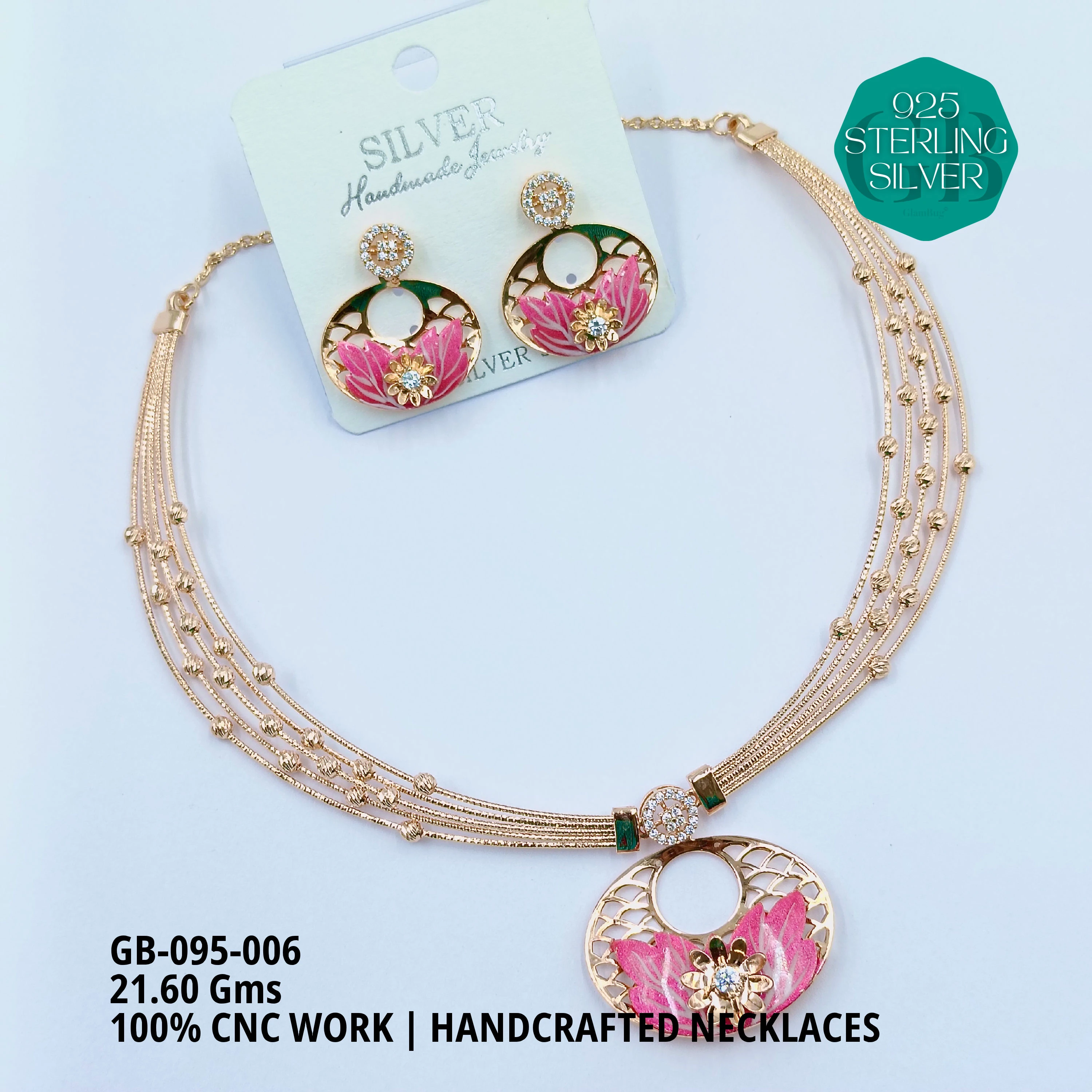 NECKLACES CNC - Premium 925 Silver Jewellery - SKU: GB-095-006 - Hyderabad Silver Importers