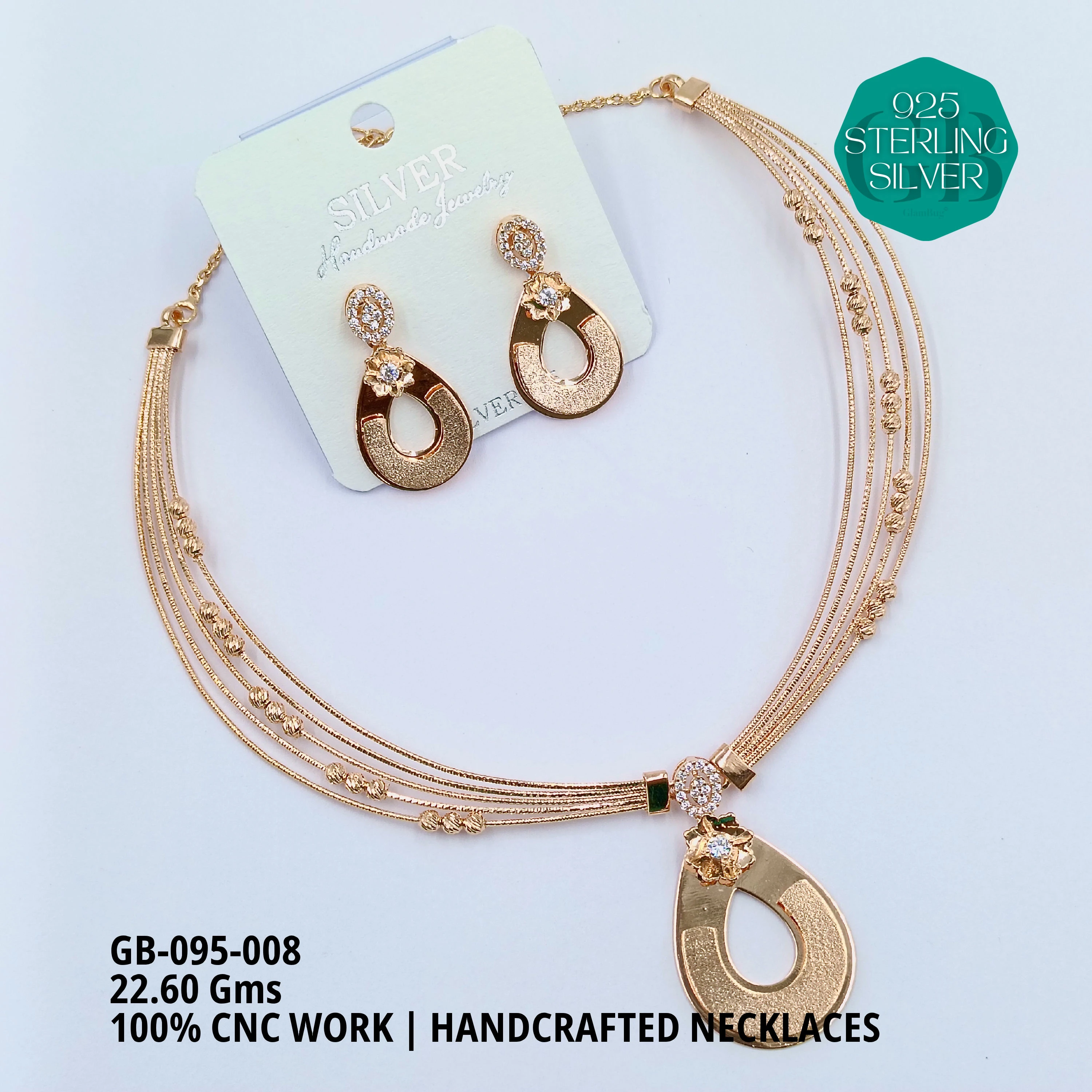 NECKLACES CNC - Premium 925 Silver Jewellery - SKU: GB-095-008 - Hyderabad Silver Importers