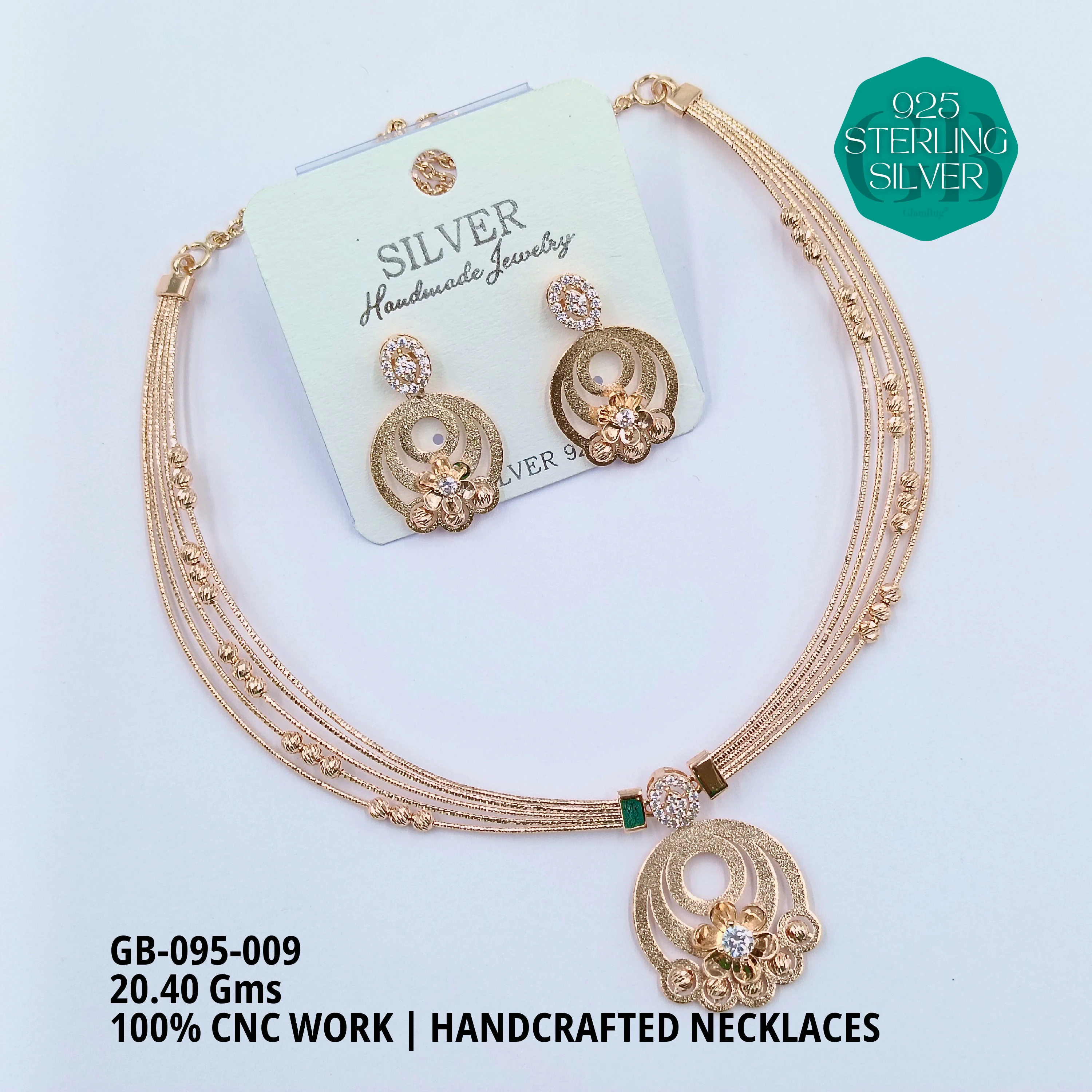 NECKLACES CNC - Premium 925 Silver Jewellery - SKU: GB-095-009 - Hyderabad Silver Importers