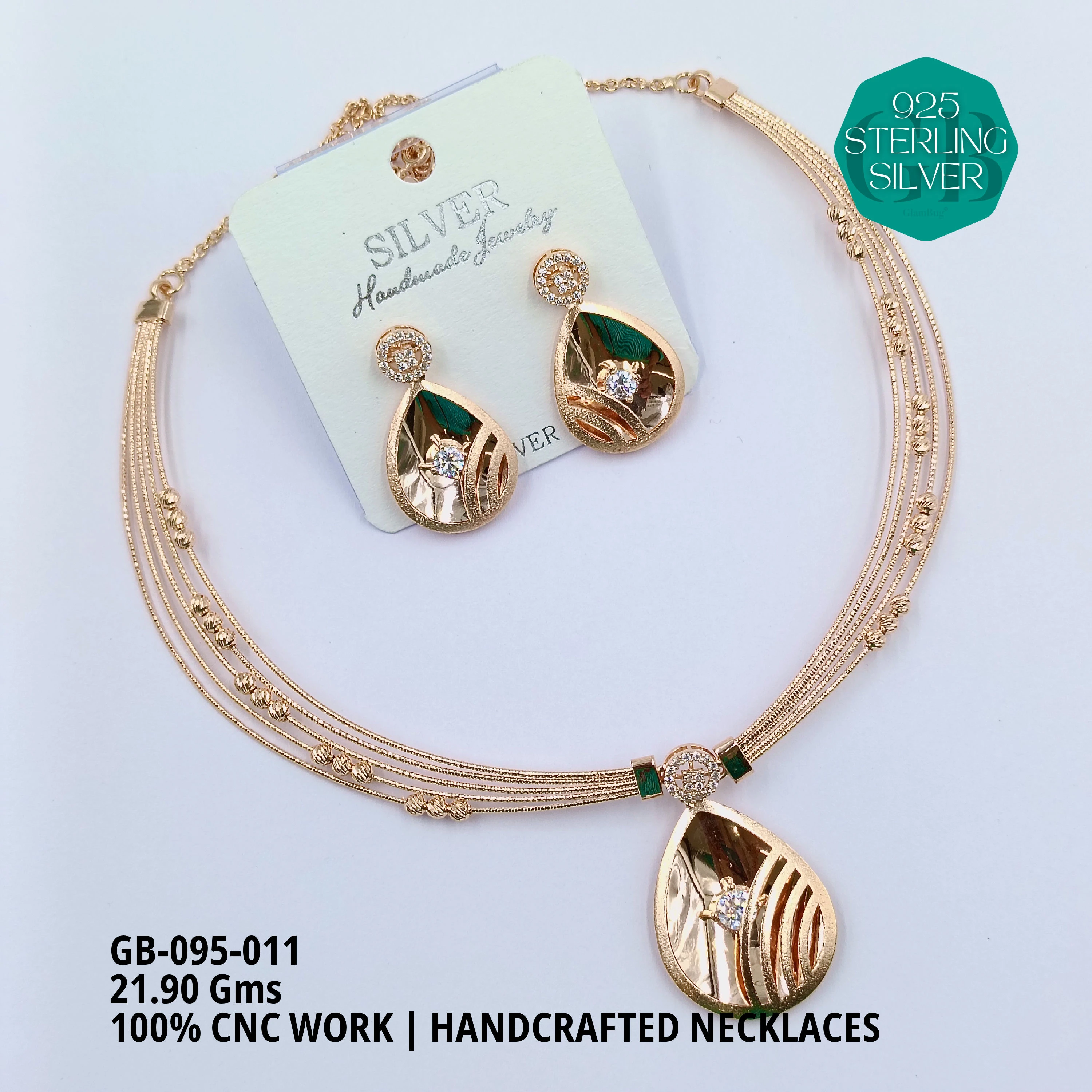 NECKLACES CNC - Premium 925 Silver Jewellery - SKU: GB-095-011 - Hyderabad Silver Importers