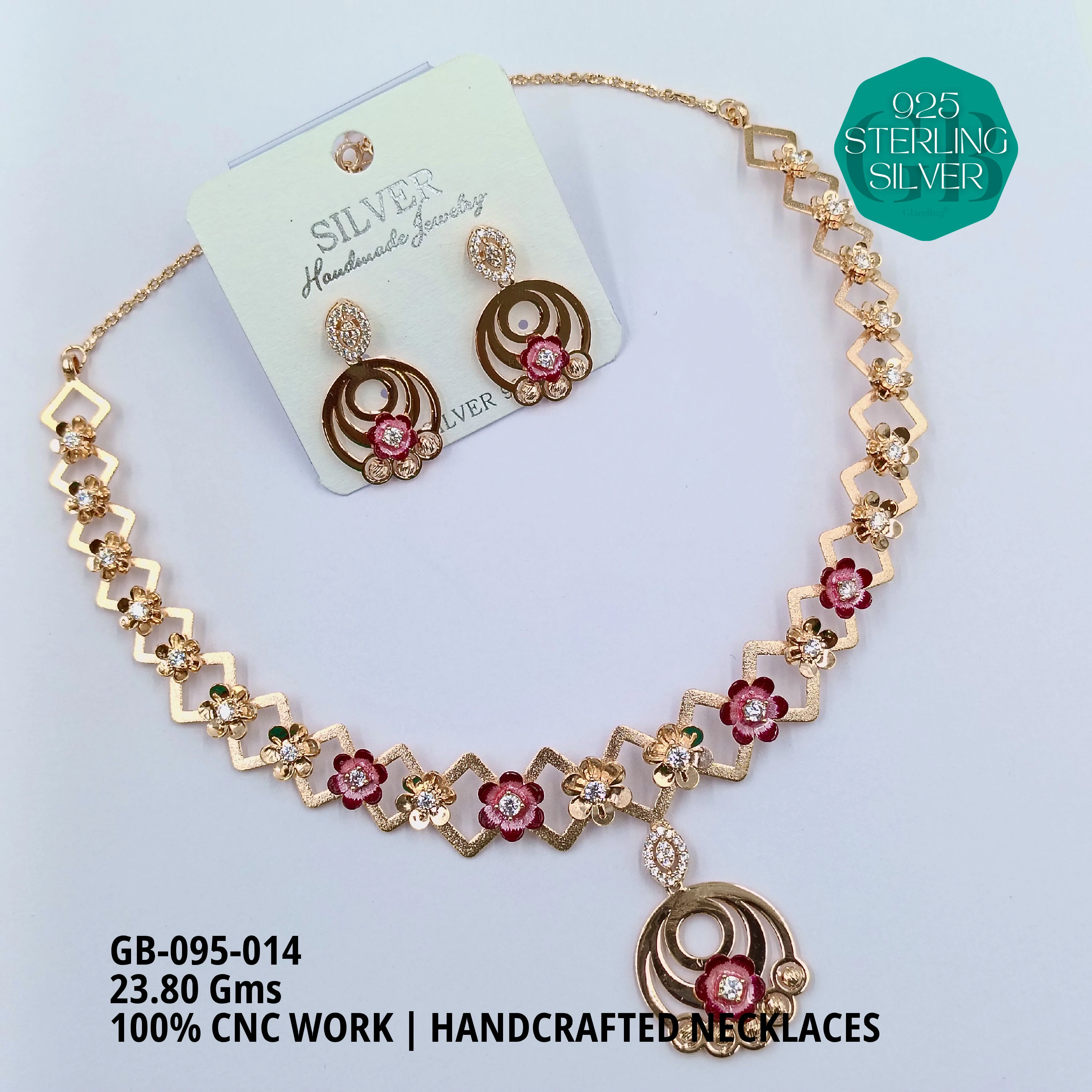 NECKLACES CNC - Premium 925 Silver Jewellery - SKU: GB-095-014 - Hyderabad Silver Importers