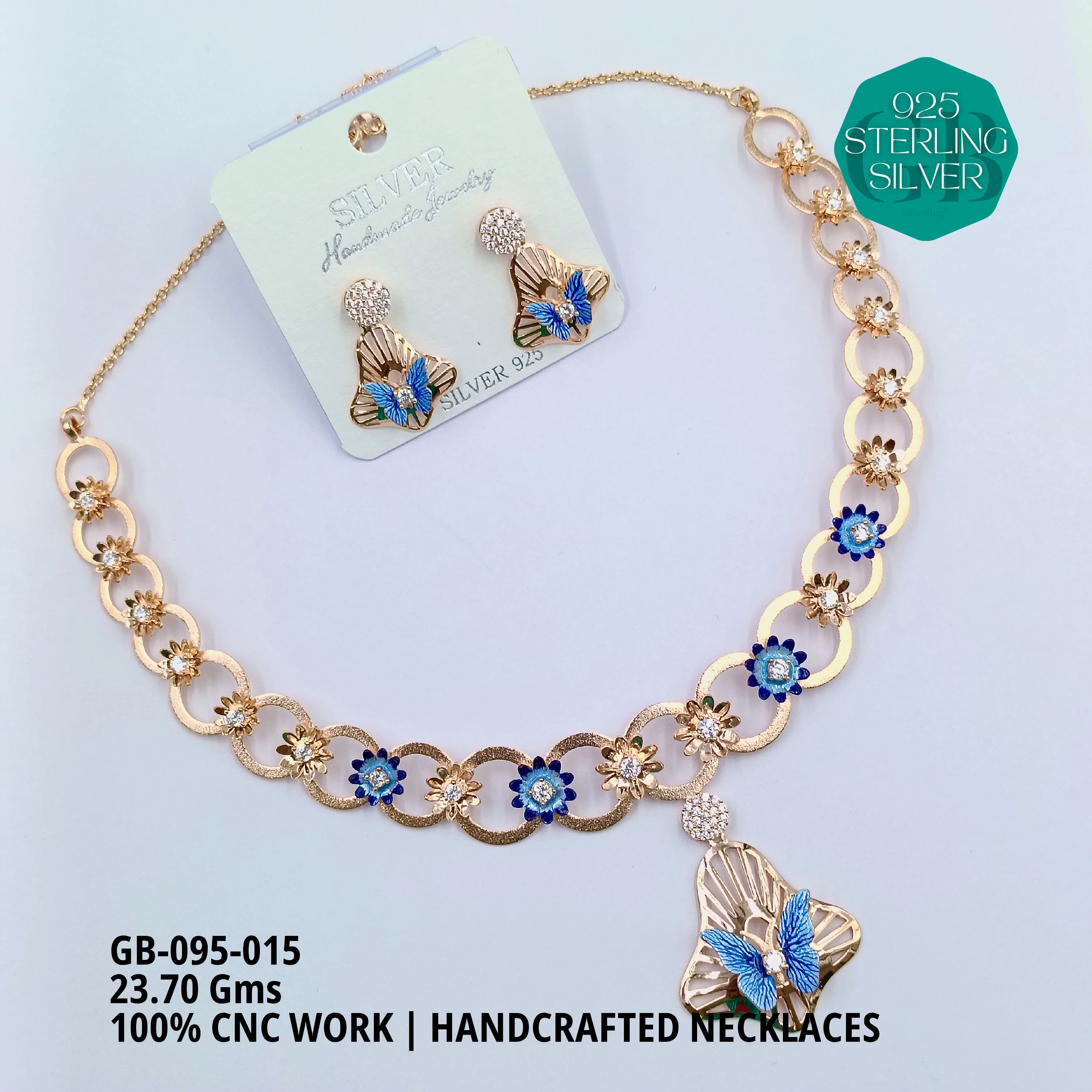 NECKLACES CNC - Premium 925 Silver Jewellery - SKU: GB-095-015 - Hyderabad Silver Importers