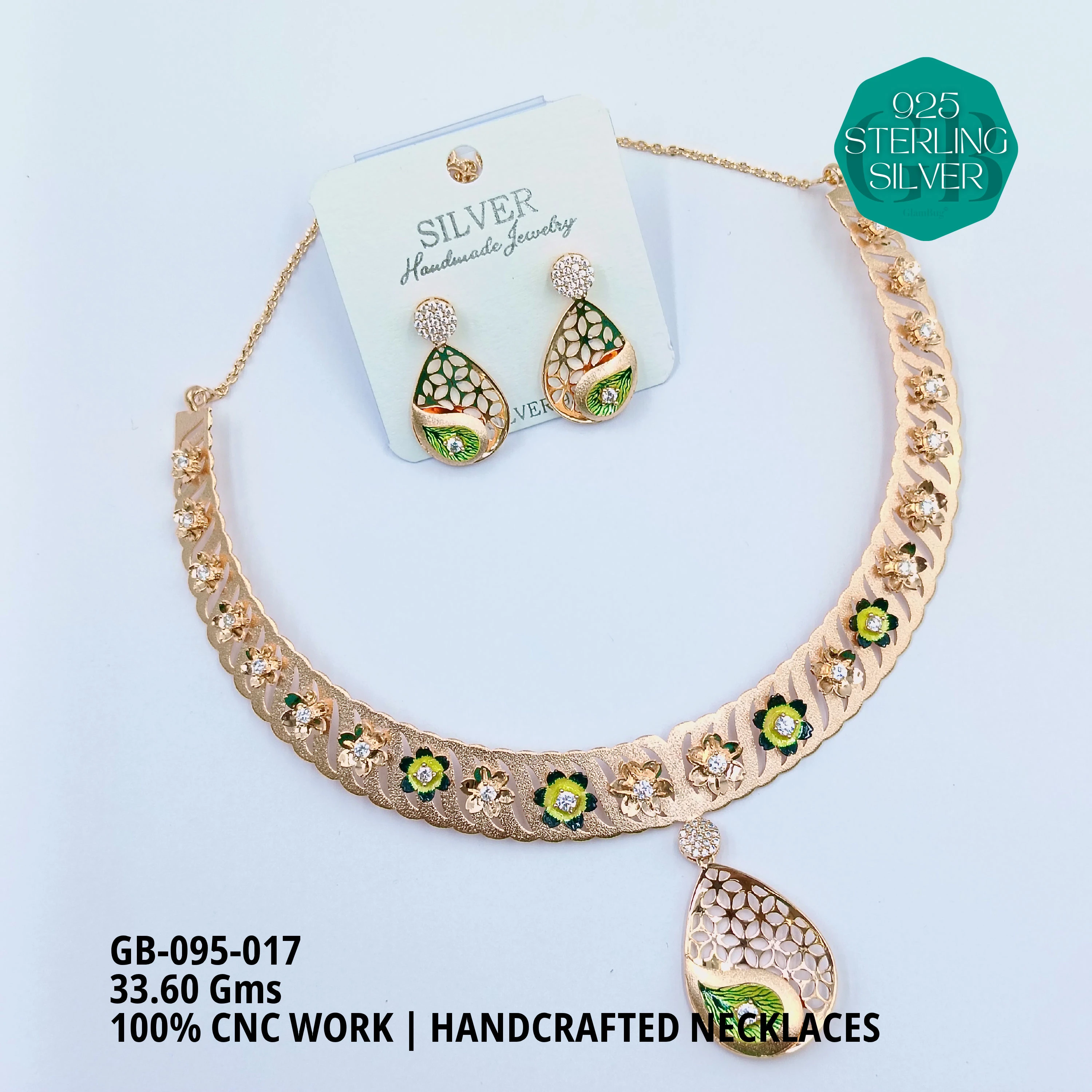 NECKLACES CNC - Premium 925 Silver Jewellery - SKU: GB-095-017 - Hyderabad Silver Importers