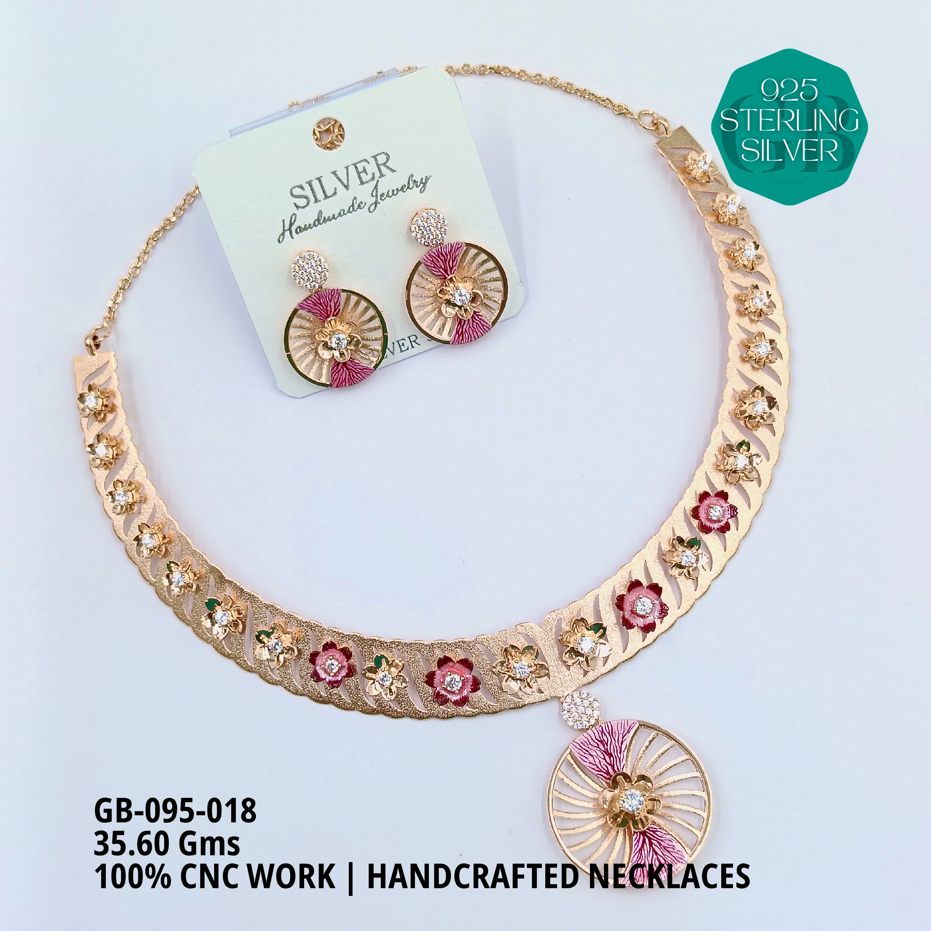 NECKLACES CNC - Premium 925 Silver Jewellery - SKU: GB-095-018 - Hyderabad Silver Importers