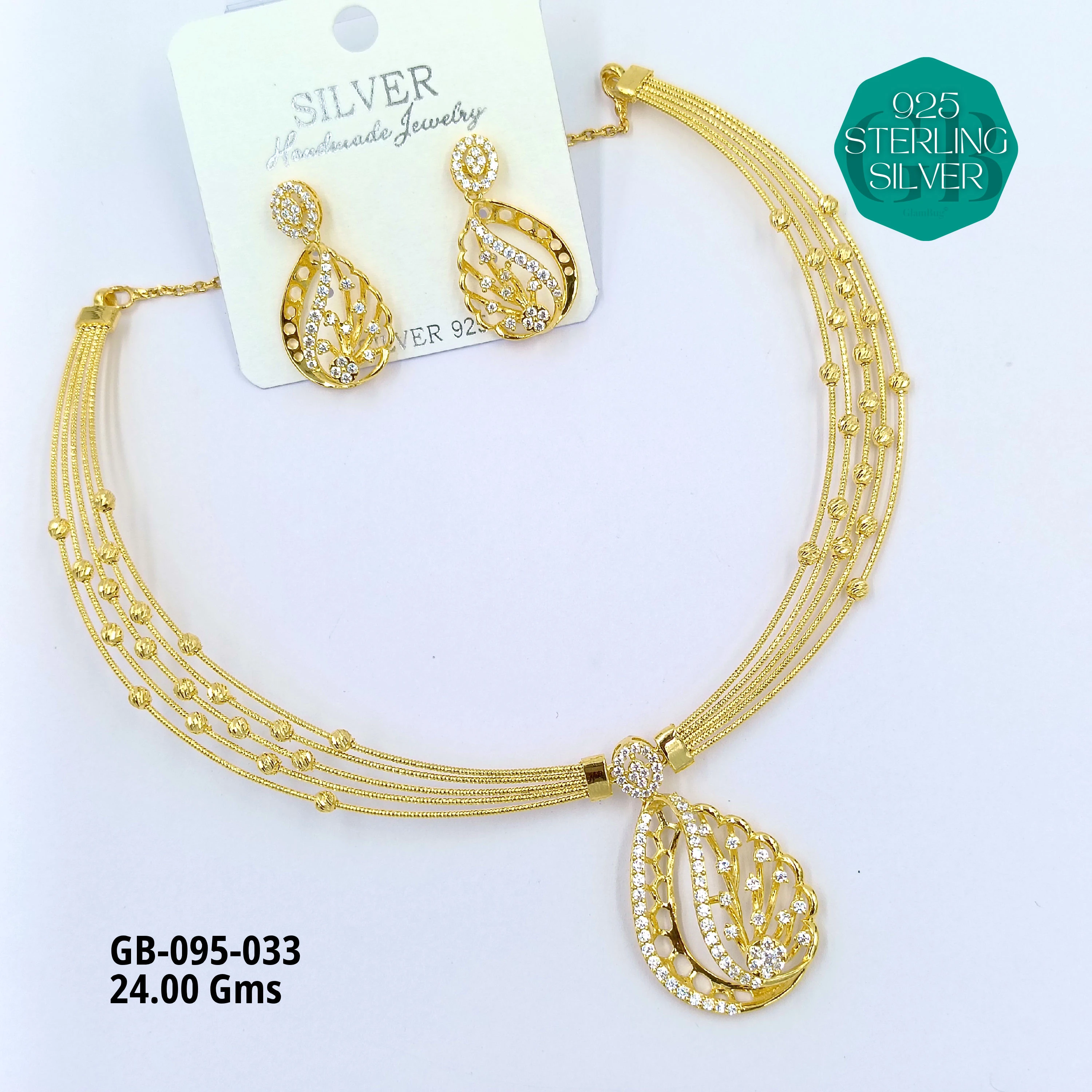 NECKLACES CNC - Premium 925 Silver Jewellery - SKU: GB-095-033 - Hyderabad Silver Importers