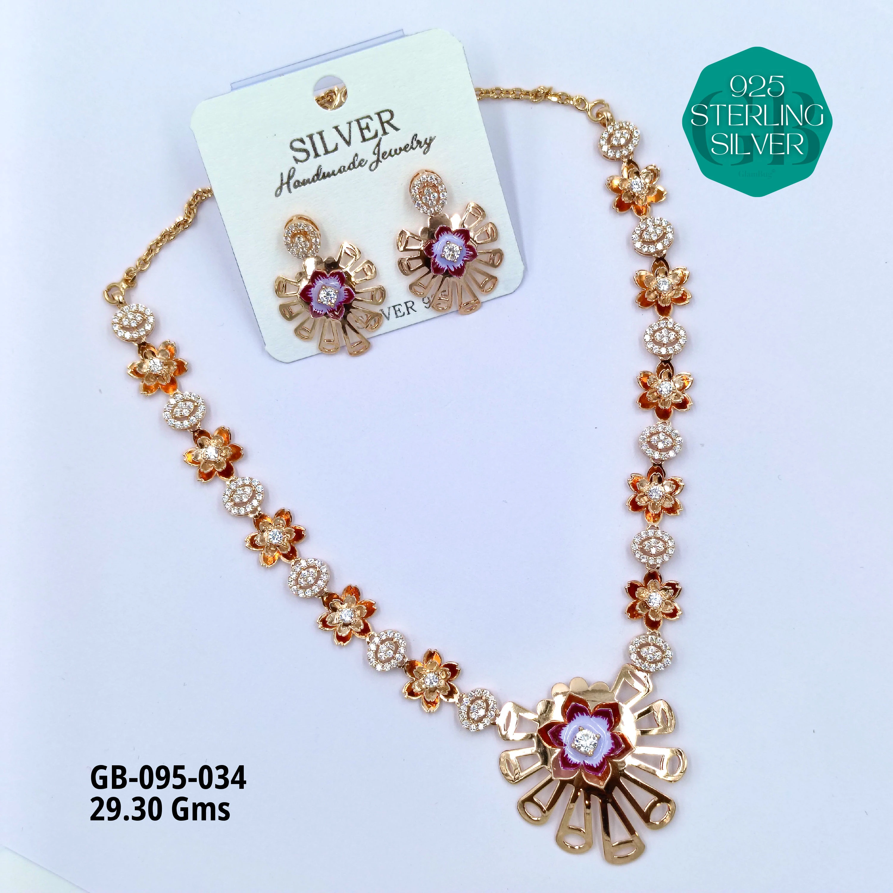 NECKLACES CNC - Premium 925 Silver Jewellery - SKU: GB-095-034 - Hyderabad Silver Importers