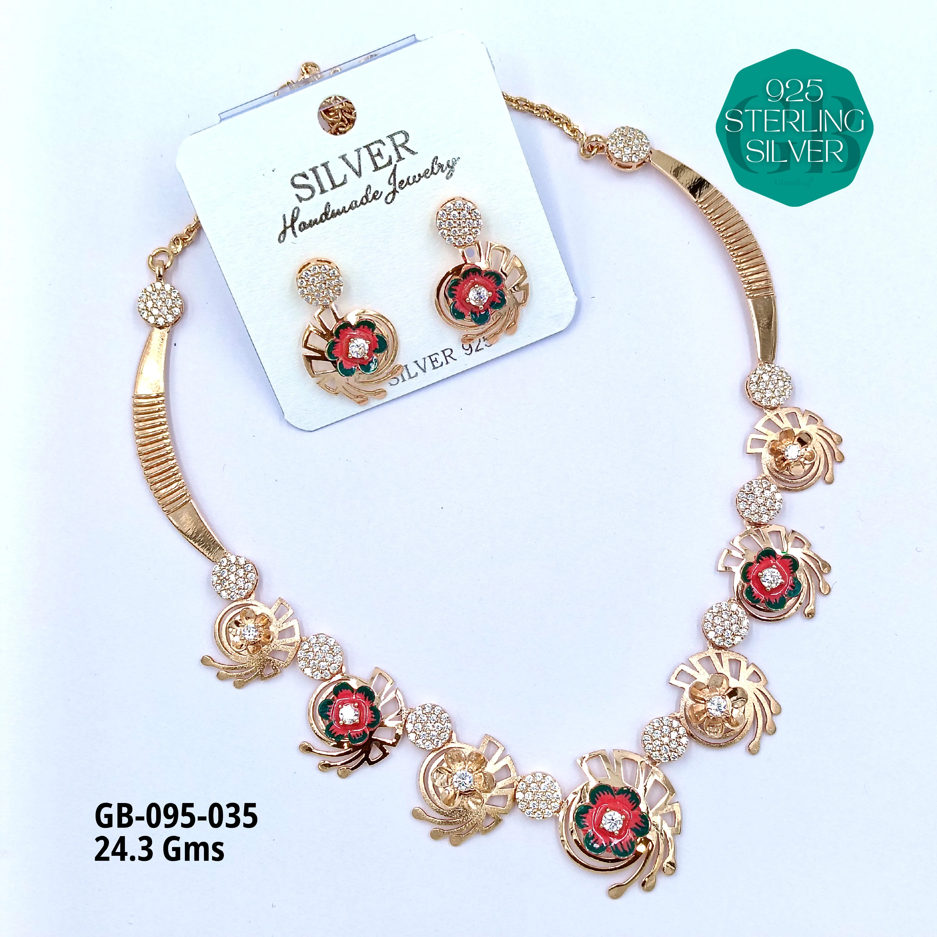 NECKLACES CNC - Premium 925 Silver Jewellery - SKU: GB-095-035 - Hyderabad Silver Importers