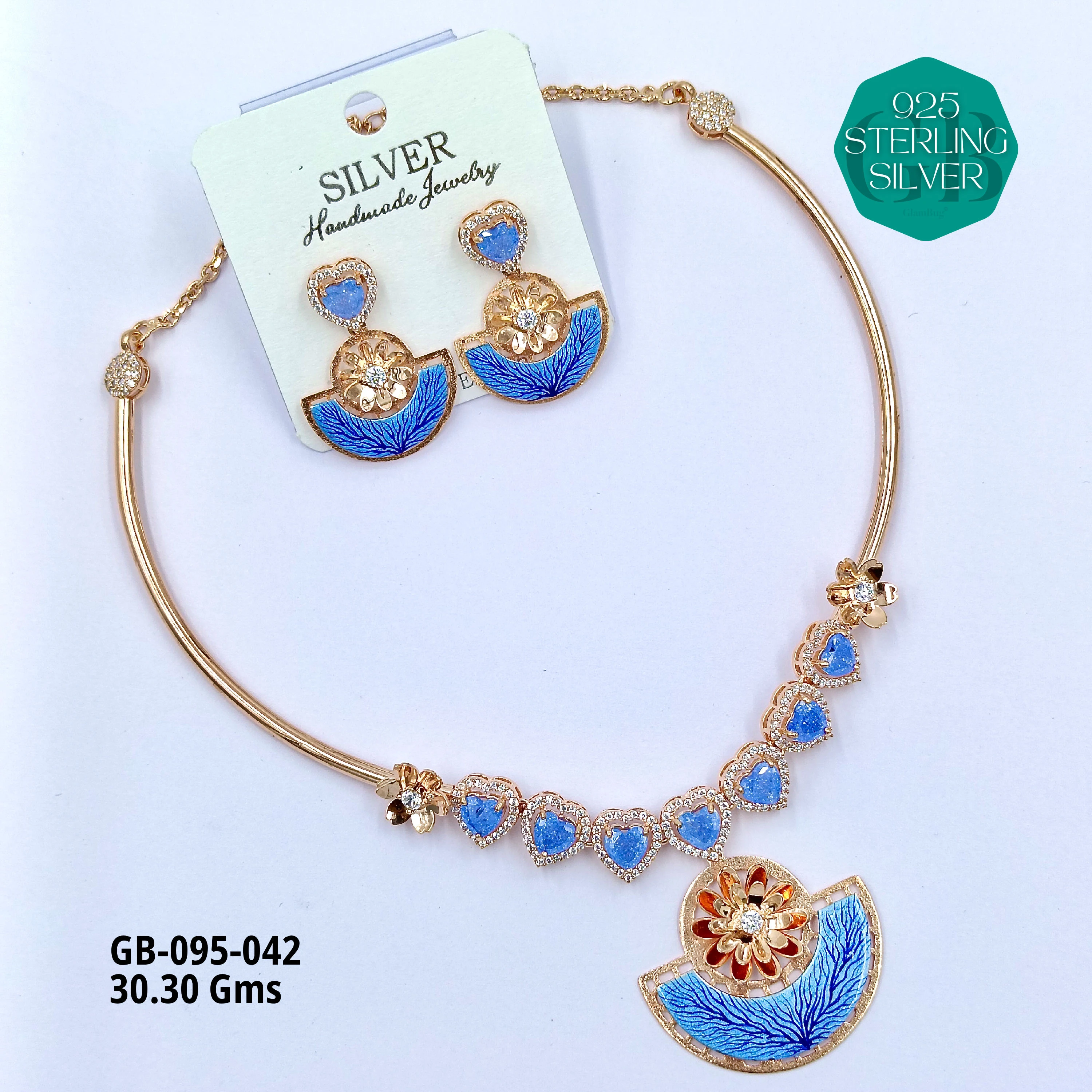 NECKLACES CNC - Premium 925 Silver Jewellery - SKU: GB-095-042 - Hyderabad Silver Importers