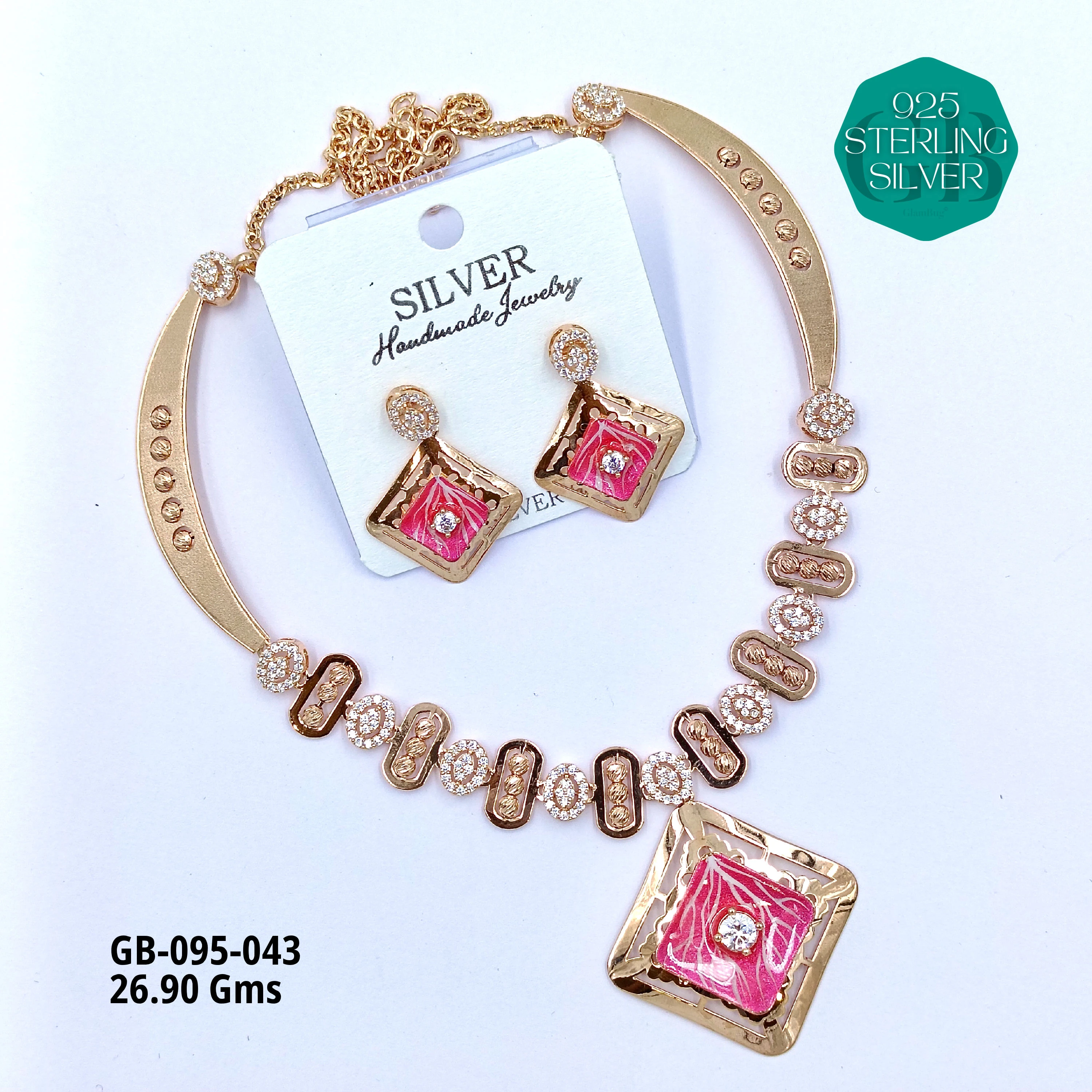 NECKLACES CNC - Premium 925 Silver Jewellery - SKU: GB-095-043 - Hyderabad Silver Importers